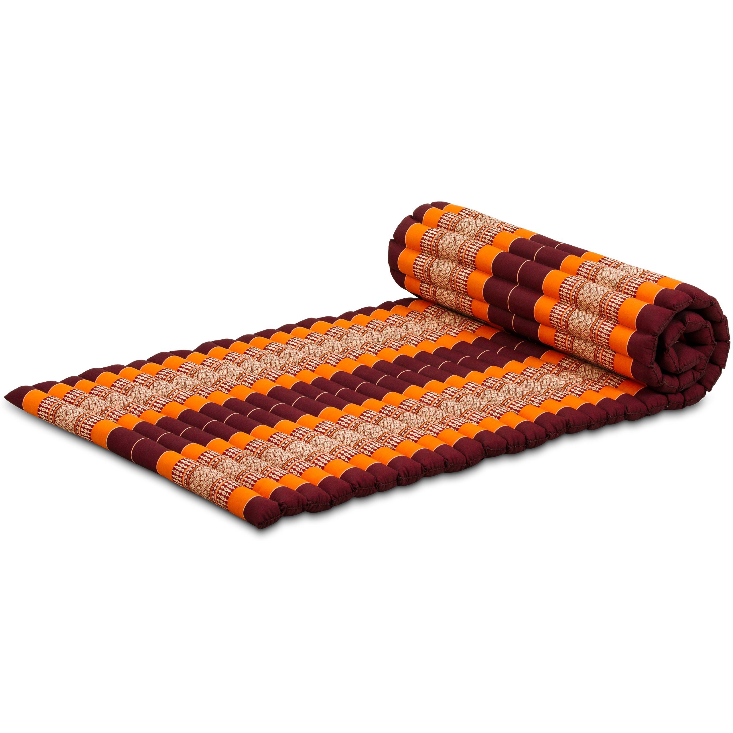 Reisebett-Matratzen Rollmatte 75 cm breit, vegan und handgefertigt, 200x75x4,5cm, livasia, 4.5 cm hoch, Kapok