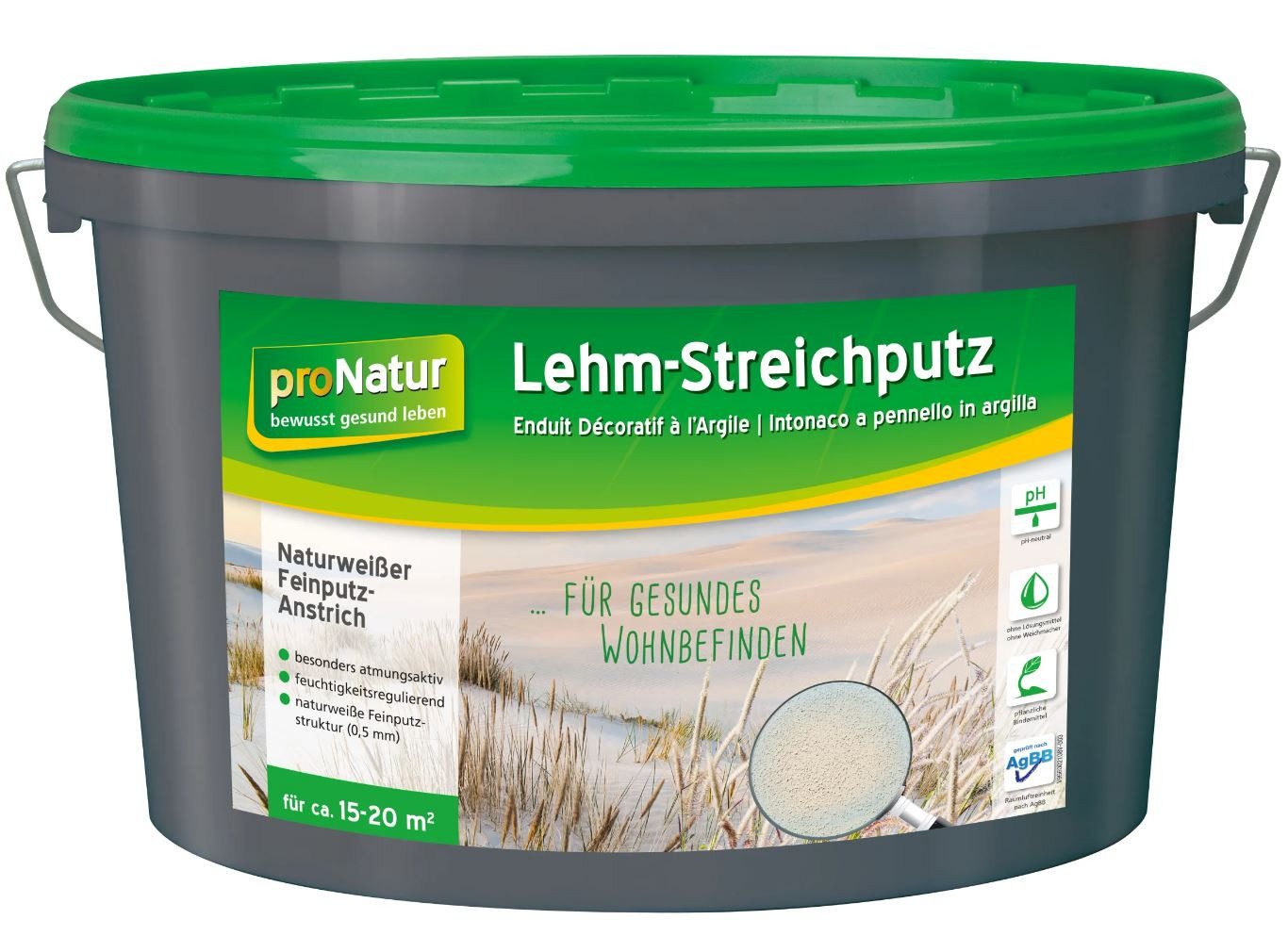 Pronatur Lehmputz Lehm-Streich-Putz für den Innenbereich Streichputz