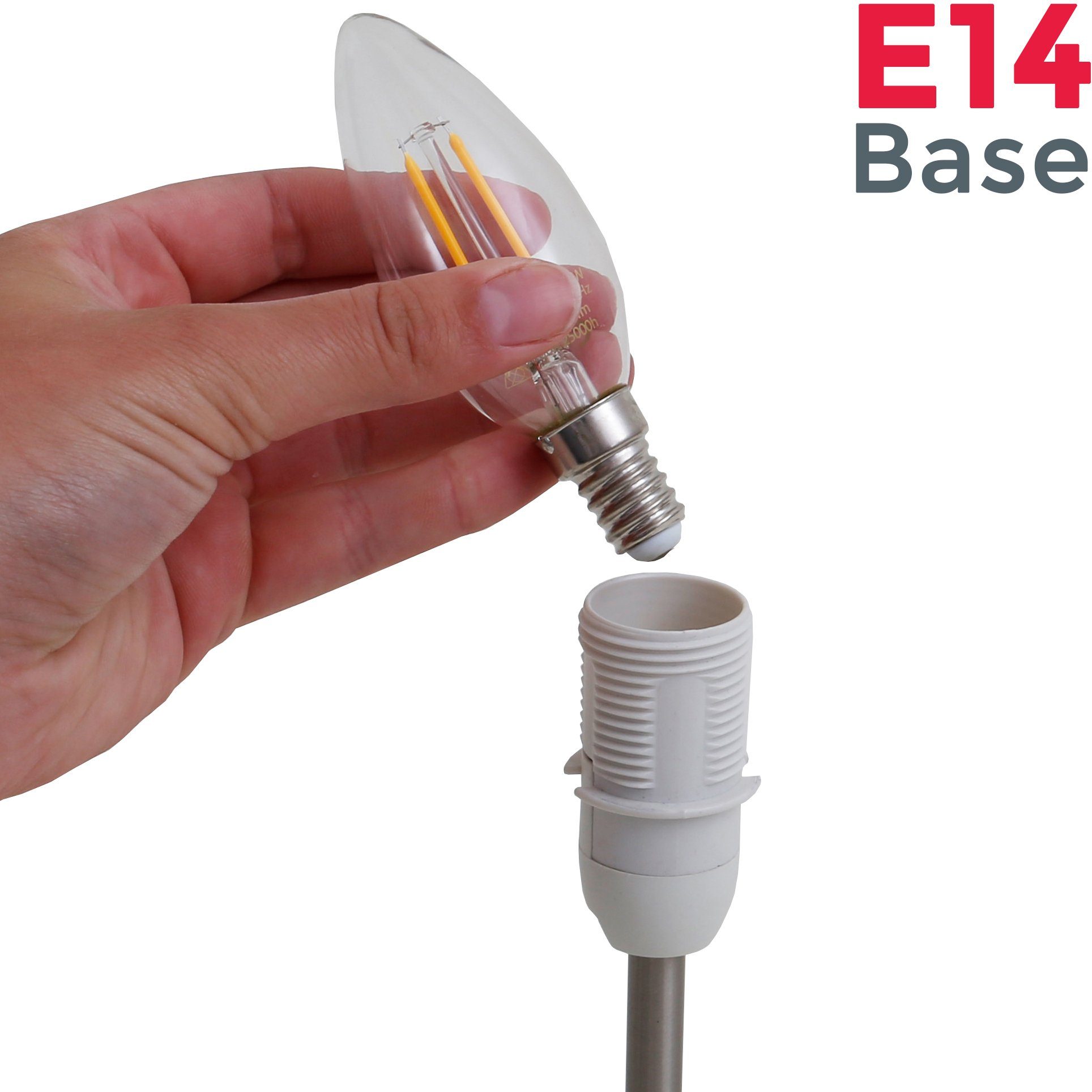 E14 Leuchtmittel, matt-nickel B.K.Licht Tischleuchte, mit Nachttischlampe IP20 taupe ohne weiß Stoff LED Schalter