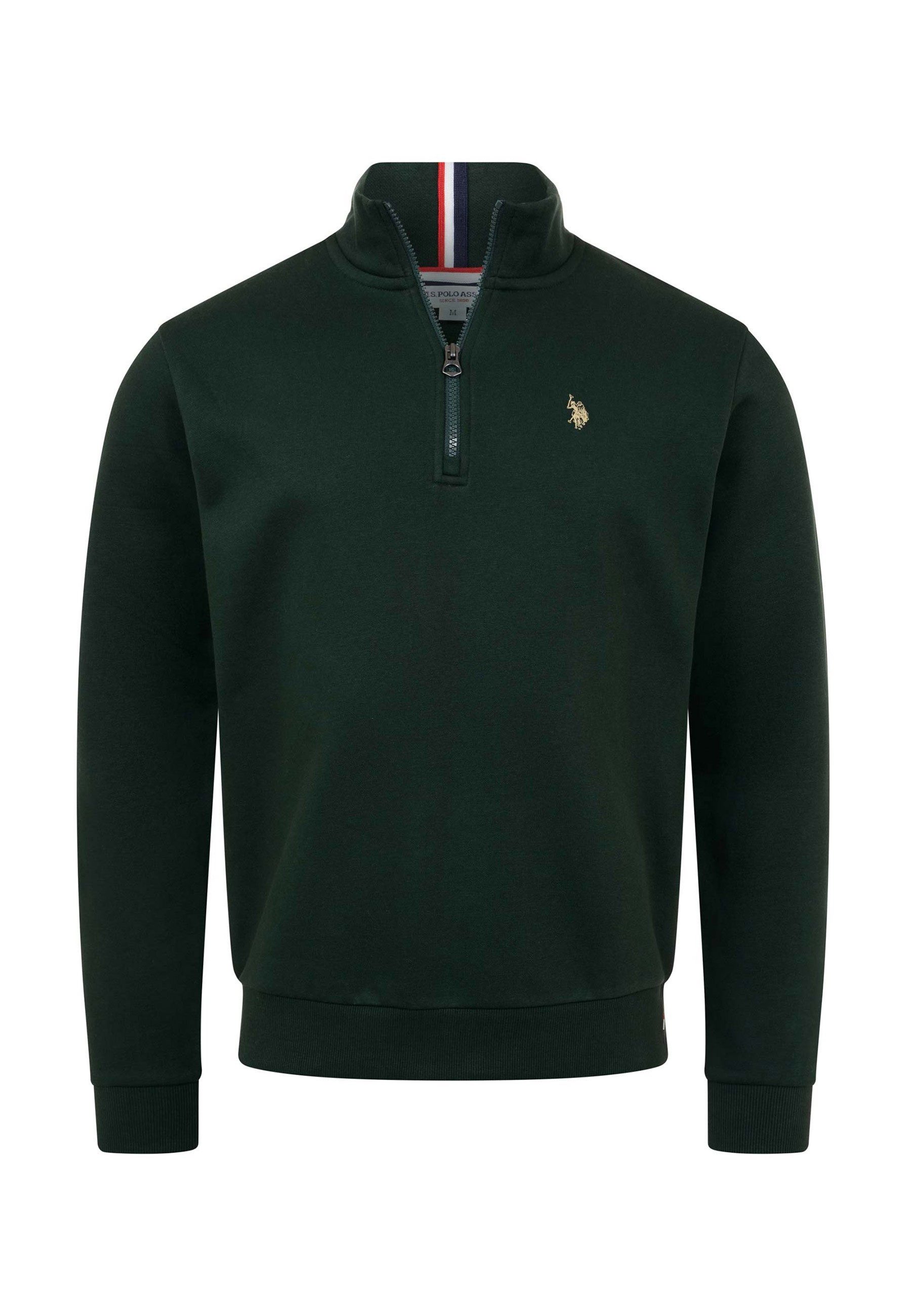 U.S. Polo Assn. Stehkragenpullover USNiico – Herren Half-Zip Pullover mit Logo-Stickerei Weiche Baumwollmischung, sportlich-elegantes Design und hoher Komfort – Bild 5 von 5