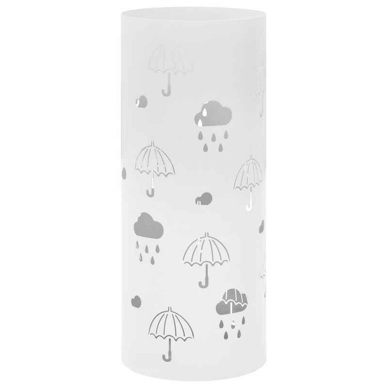 vidaXL Schirmständer Regenschirmständer Regenschirm-Motiv Stahl Weiß (1 St)