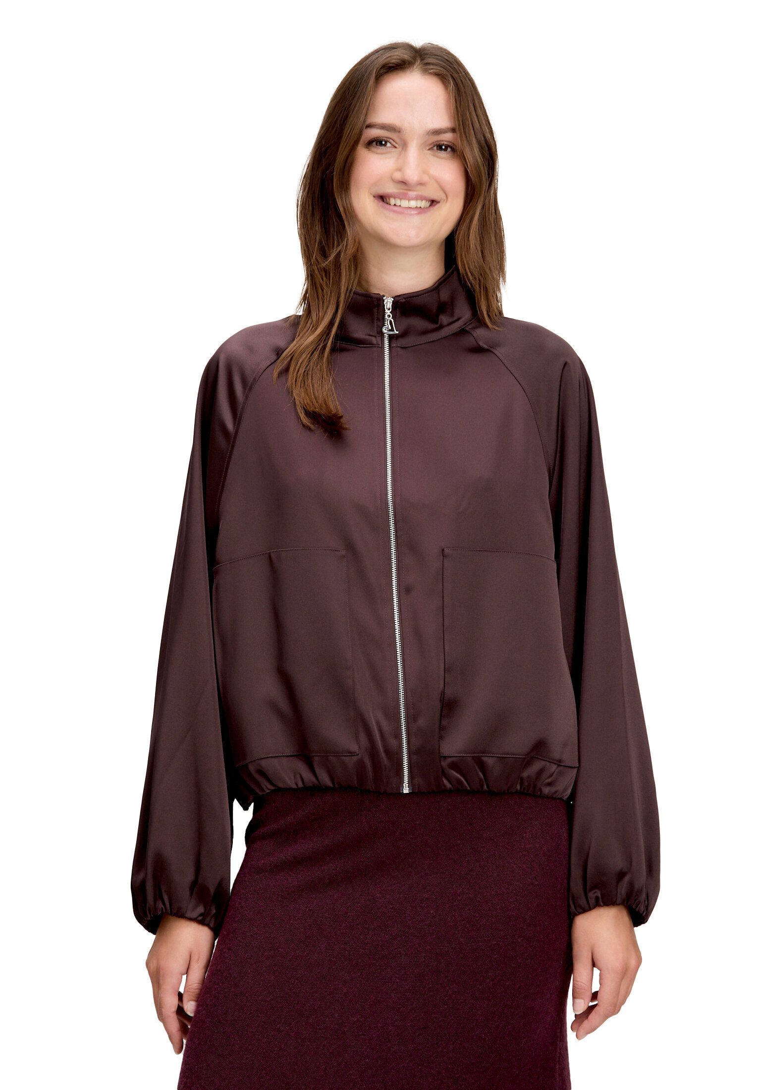 Cartoon Bomberjacke Damen mit Eingrifftaschen