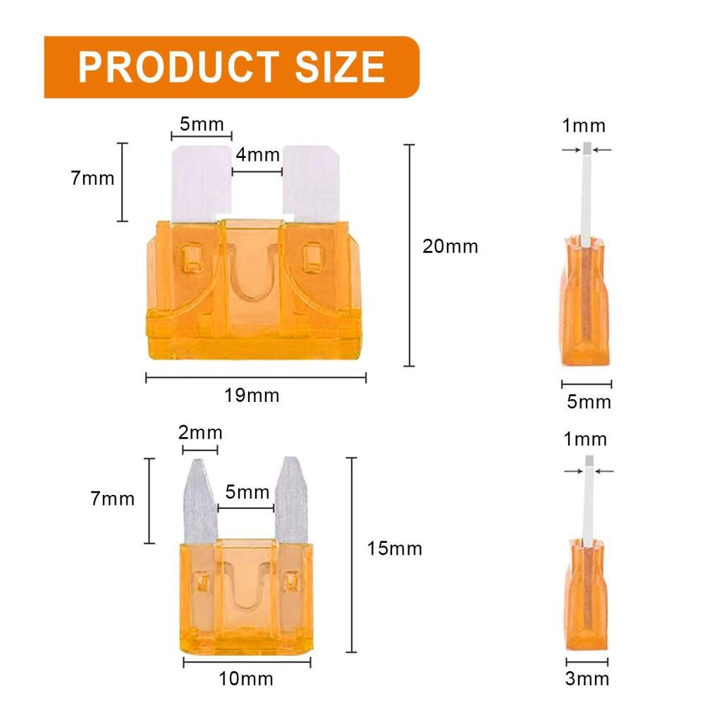 FELIXLEO Sicherungshalter Autosicherungen Mini Kfz Sicherungen Set Mit Zieher, (300-St)