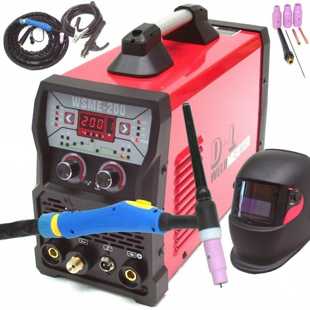 Apex Inverterschweißgerät SCHWEIßGERÄT WELDMEISTER 13975 WIG AC/DC 200 Puls TIG INVERTER mit Automatikhelm