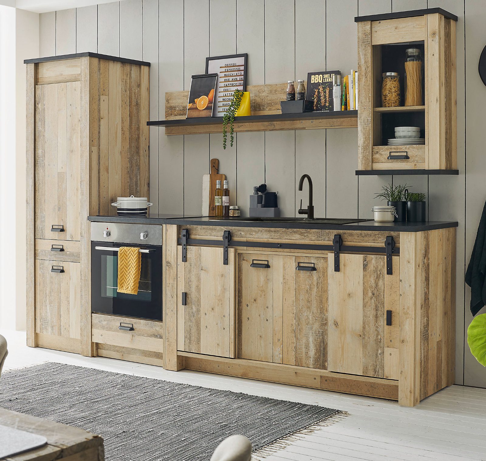 Furn.Design Küchenzeile Stove, in Used Wood, günstig online kaufen