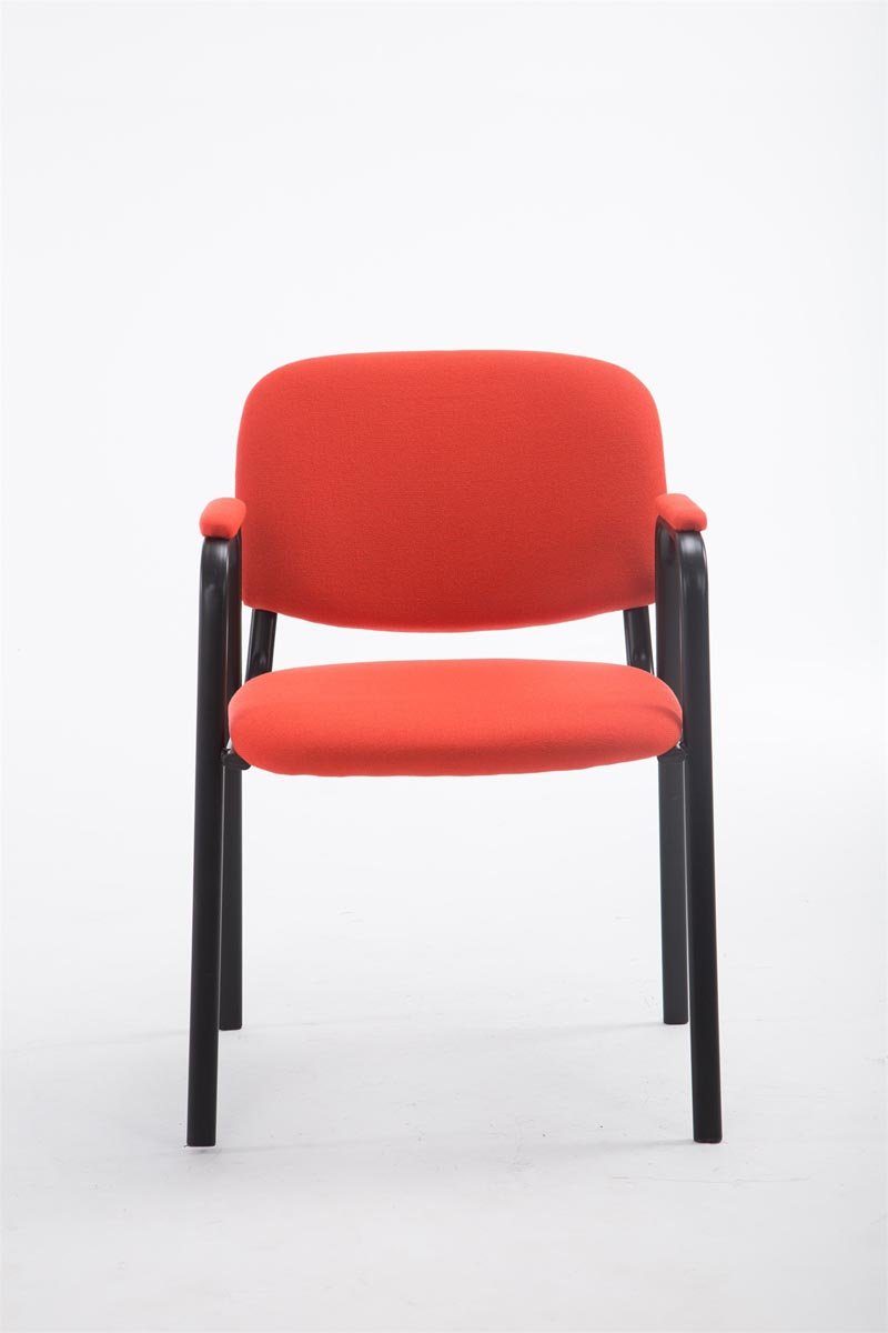 Polsterung Keen TPFLiving Konferenzstuhl Metall - Gestell: - rot Warteraumstuhl Besucherstuhl mit - Stoff hochwertiger - (Besprechungsstuhl Sitzfläche: schwarz Messestuhl),