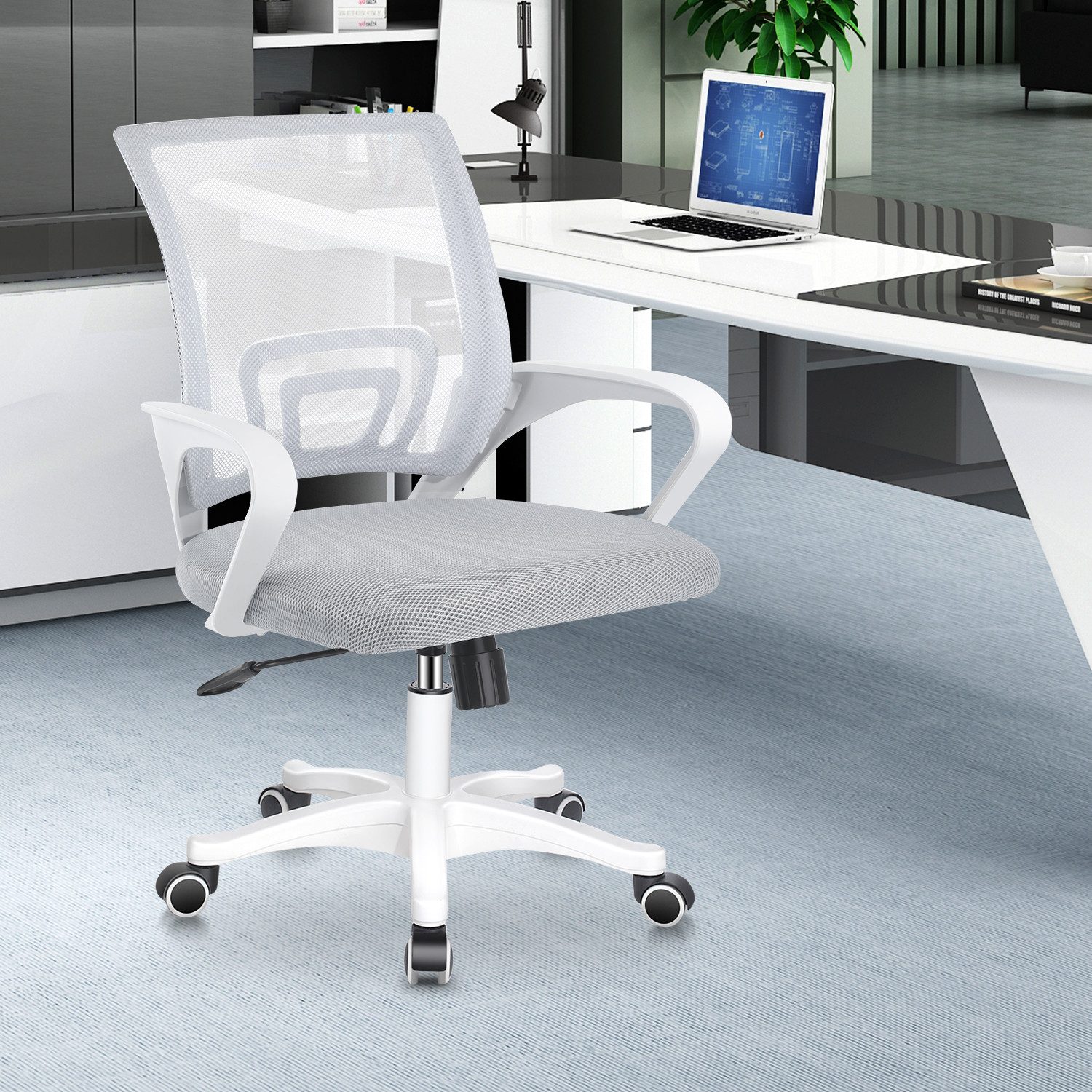 oyajia Bürostuhl Höhenverstellbar Bürostuhl, Verchromten Fußkreuz, günstig online kaufen