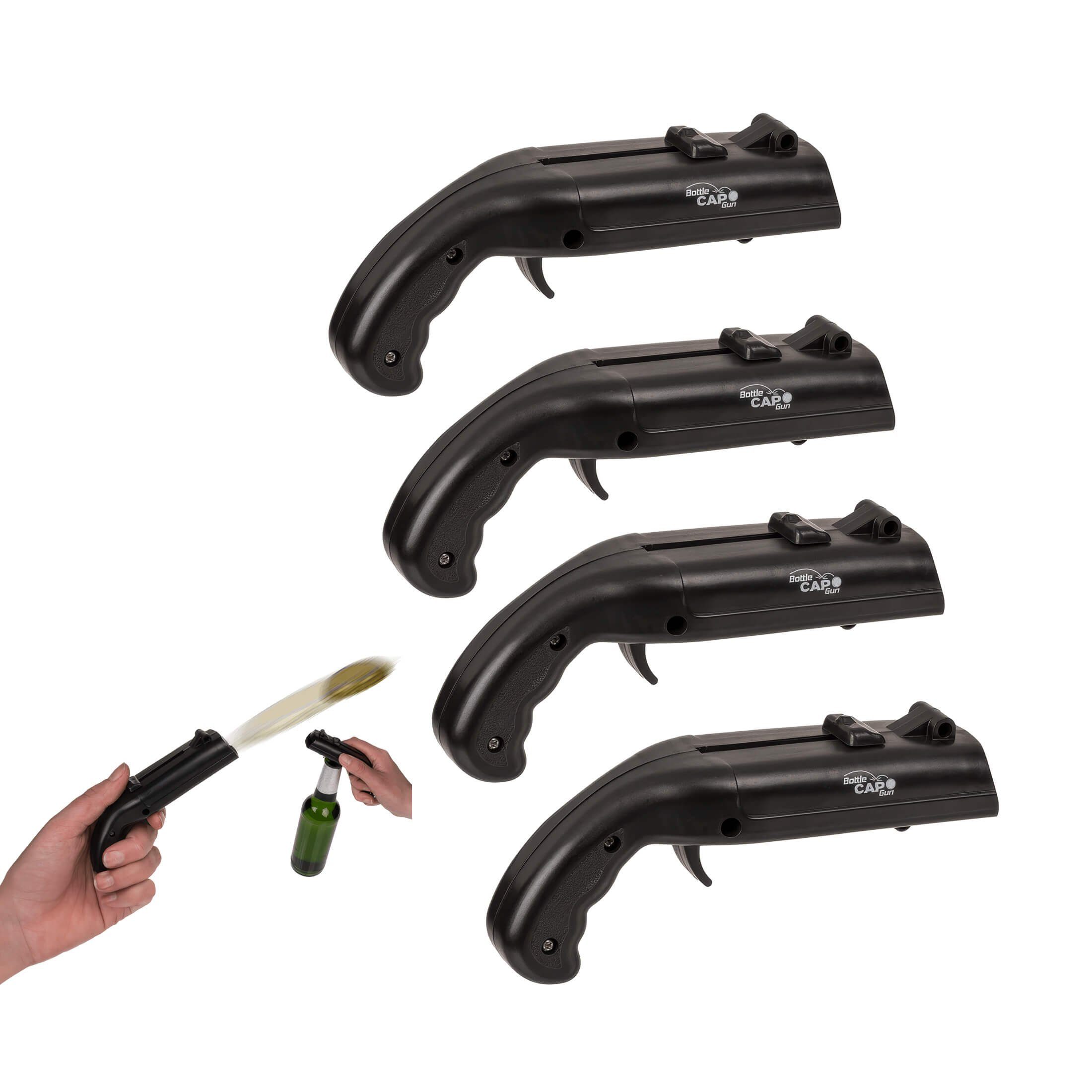 Flaschenöffner 4er Set Flaschenöffner mit Kronkorken Pistole Bieröffner mit