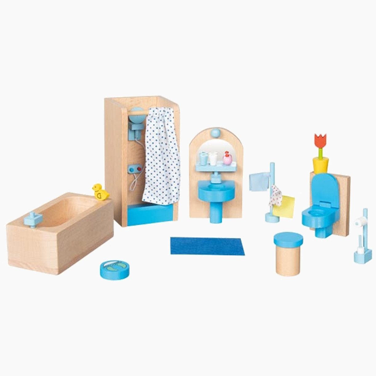 goki Puppenhausmöbel Badezimmer (Spar Packung, 17tlg., günstig online kaufen