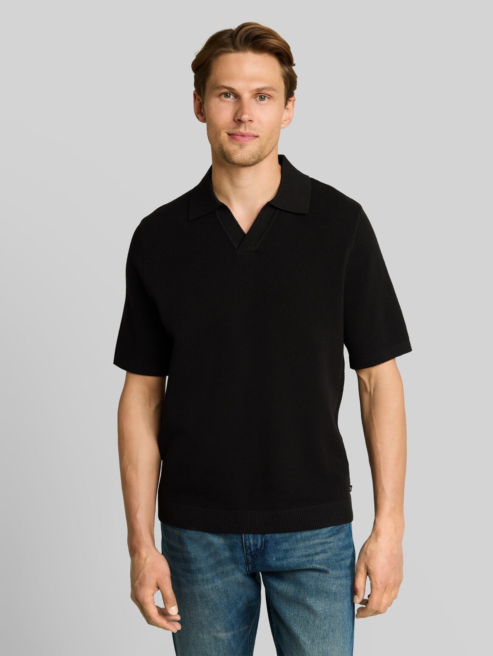 TOM TAILOR Denim T-Shirt Pullover & Strickjacken Piqué Strick-Poloshirt aus Baumwolle