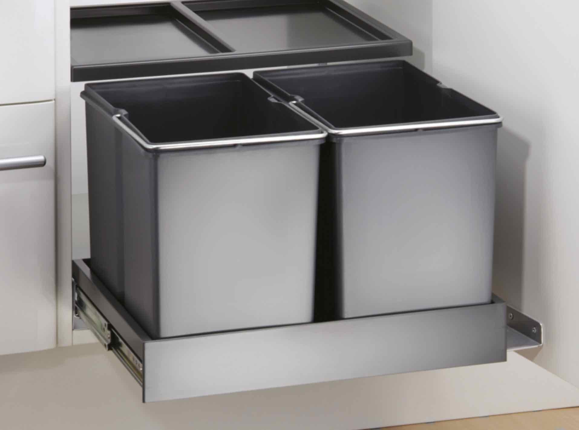 WESCO Einbaumülleimer WESCO® Traditionline Double-Shorty 345 K/500-2 mit Mitnehmer anthrazit