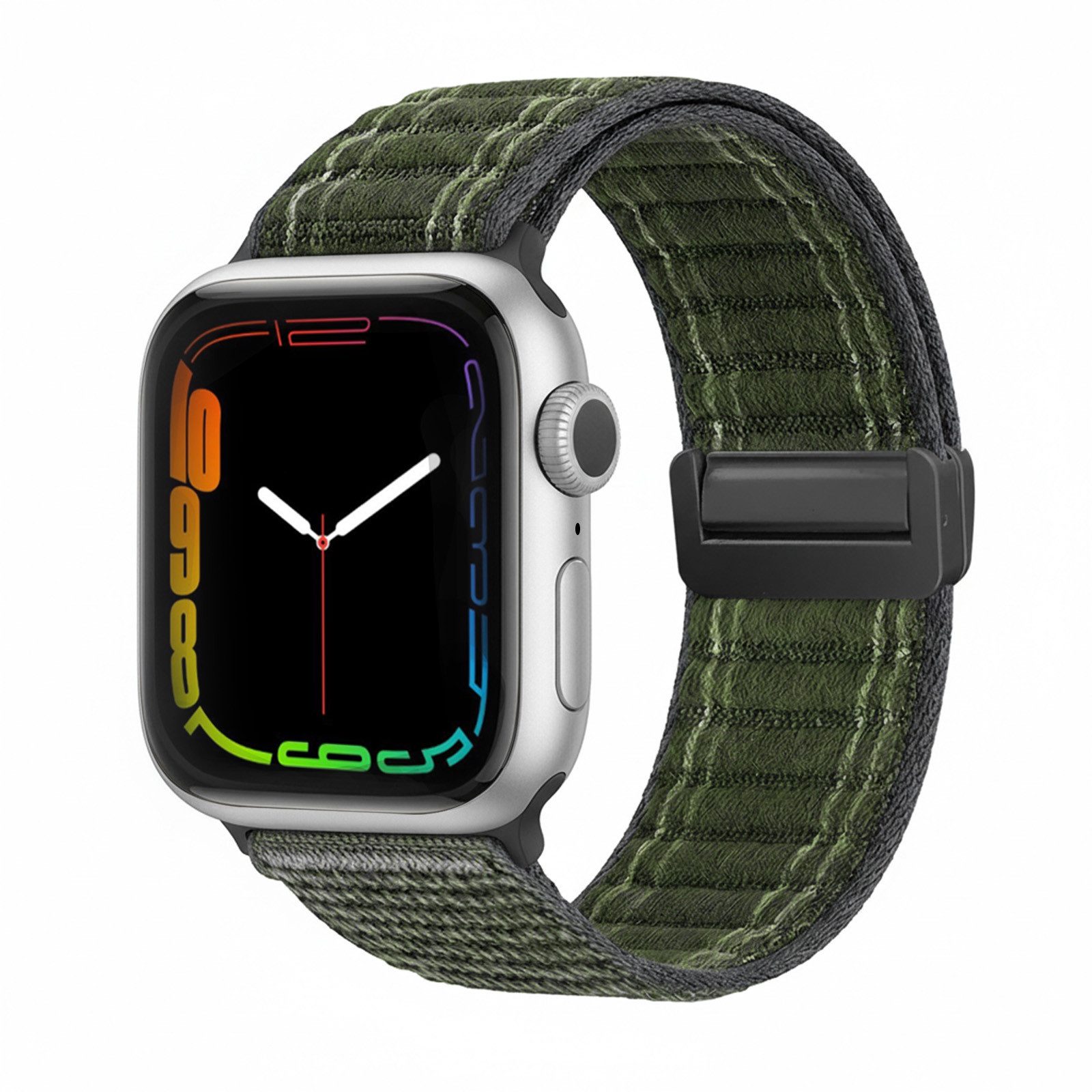 Tec-Expert Smartwatch-Armband für Apple Watch Series 3 42 mm Armband Ersatz Wechsel Band, Nylon Textil mit Magnetverschluss, stufenlos Verstellbar atmungsaktiv