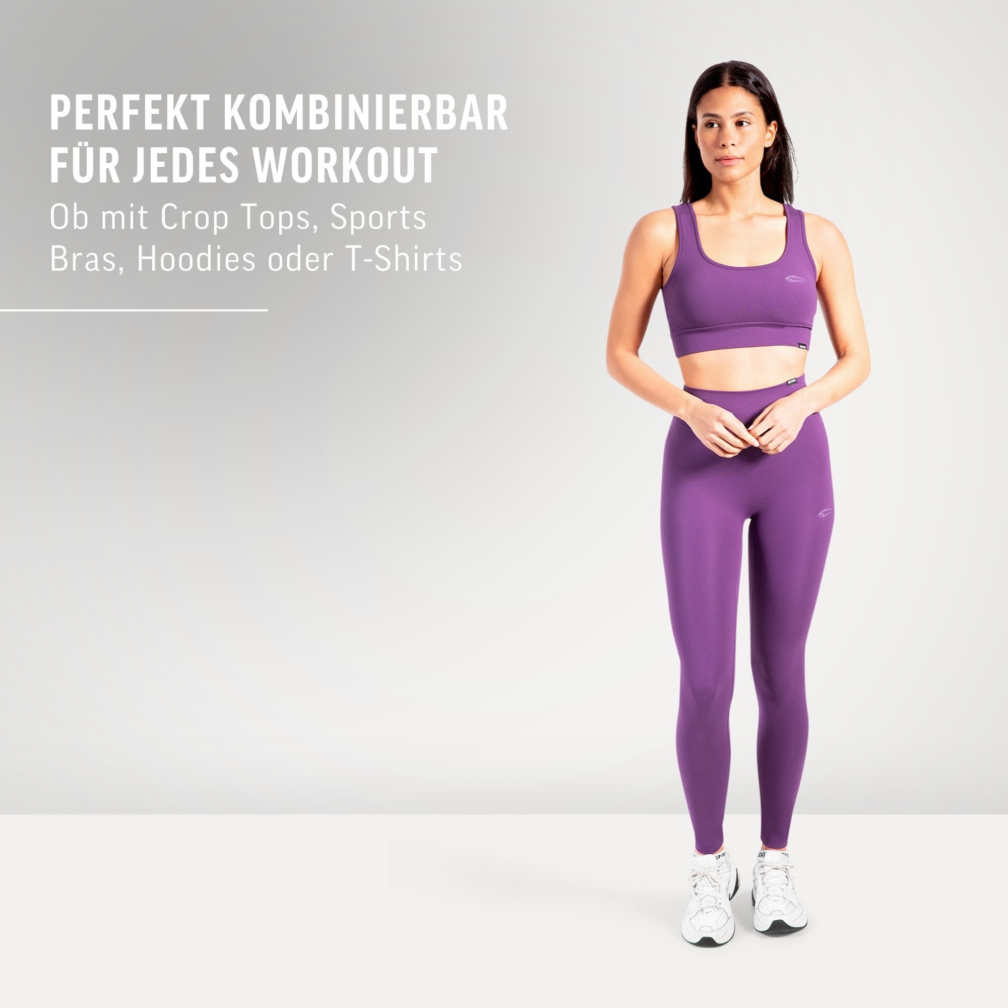 Smilodox Leggings Thalina, Figurbetonte Sportleggings mit 3D Rubber Print, elastisch Formende Nahtführung Fitness Hose Yoga Running Alltag Freizeit