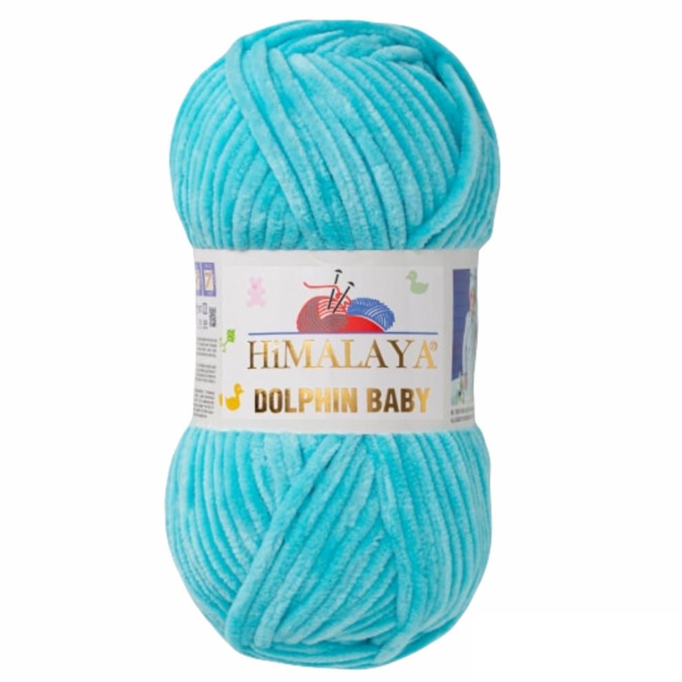 Himalaya Strickfein Himalaya Dolphin Baby Bulky Chenille Garn 80335 - mint Häkelwolle, 120 m (Einzel-Pack, 1-St., Wolle), Superbauschiges Chenille Garn