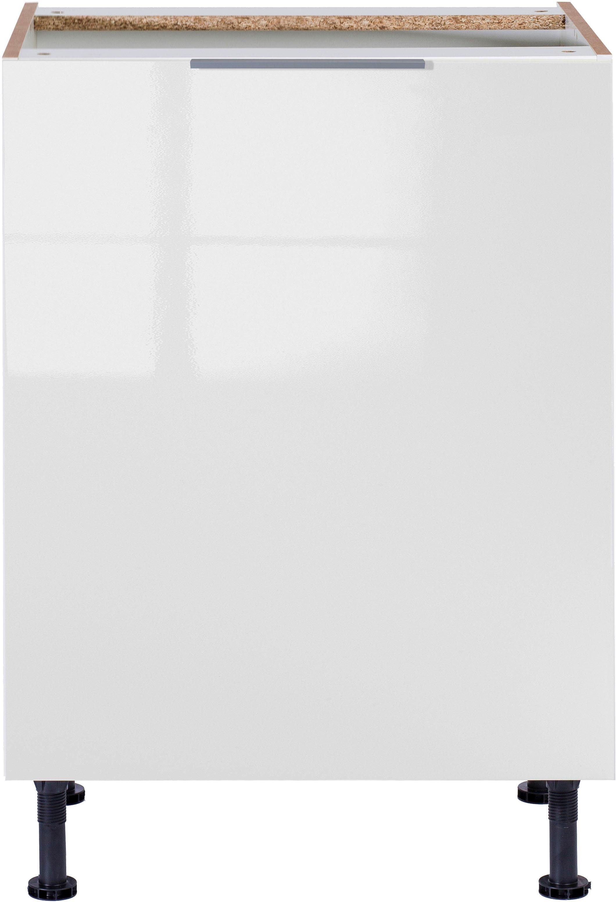 Breite Glanz Unterschrank Tara, OPTIFIT weiß | 60 cm weiß
