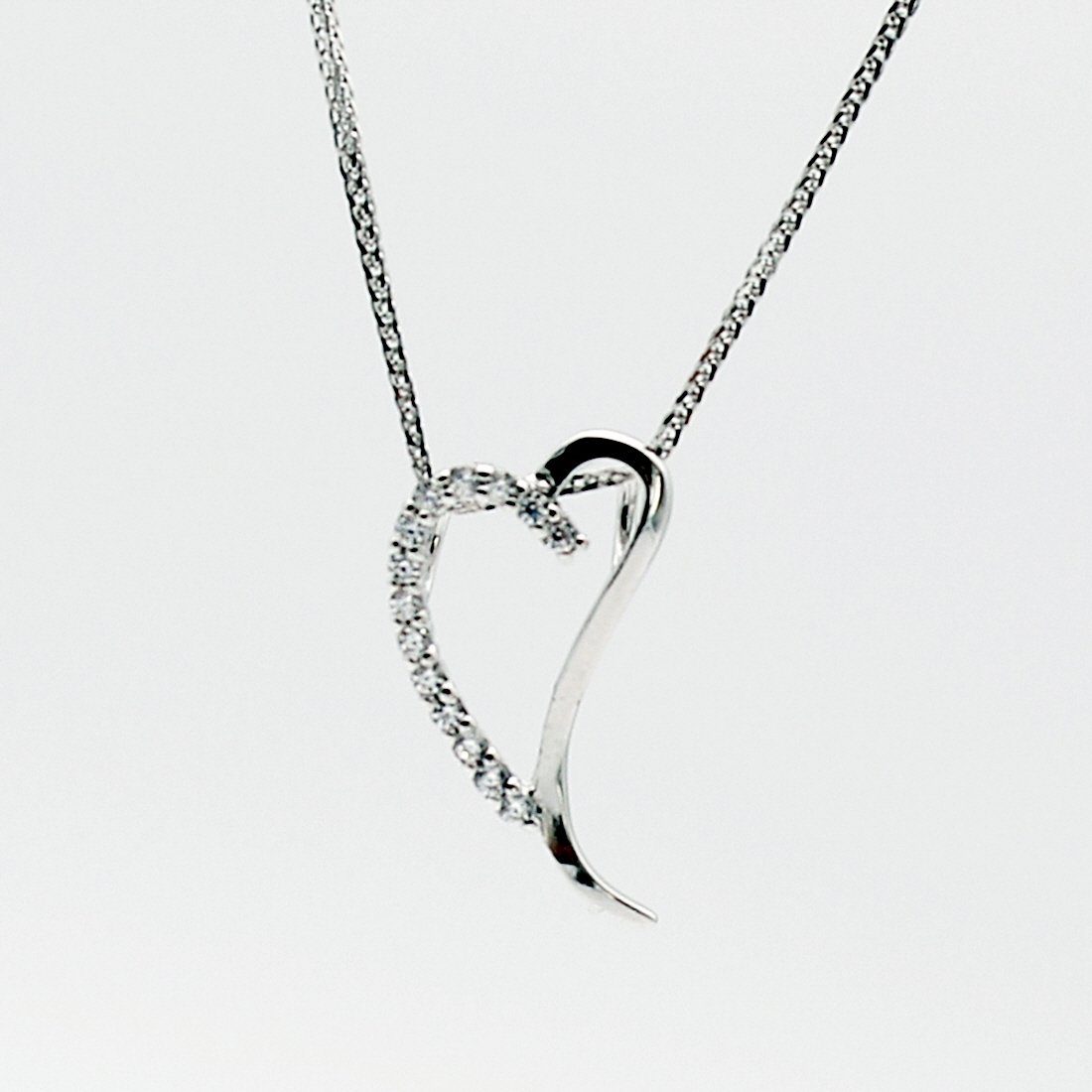 ELLAWIL Silberkette Damen Kette mit Herz Anhänger Halskette Schmuck Ankerkette (Kettenlänge 50 cm, Sterling Silber 925), inklusive Geschenkschachtel