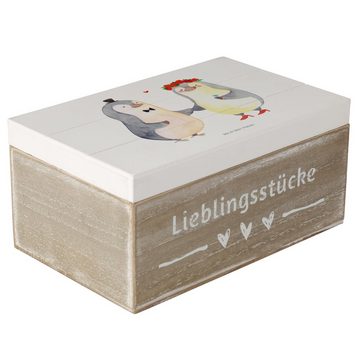 Mr. & Mrs. Panda Dekokiste Pinguin Heirat - Weiß - Geschenk, Liebesgeschenk, Freund, Kiste, Scha (1 St)