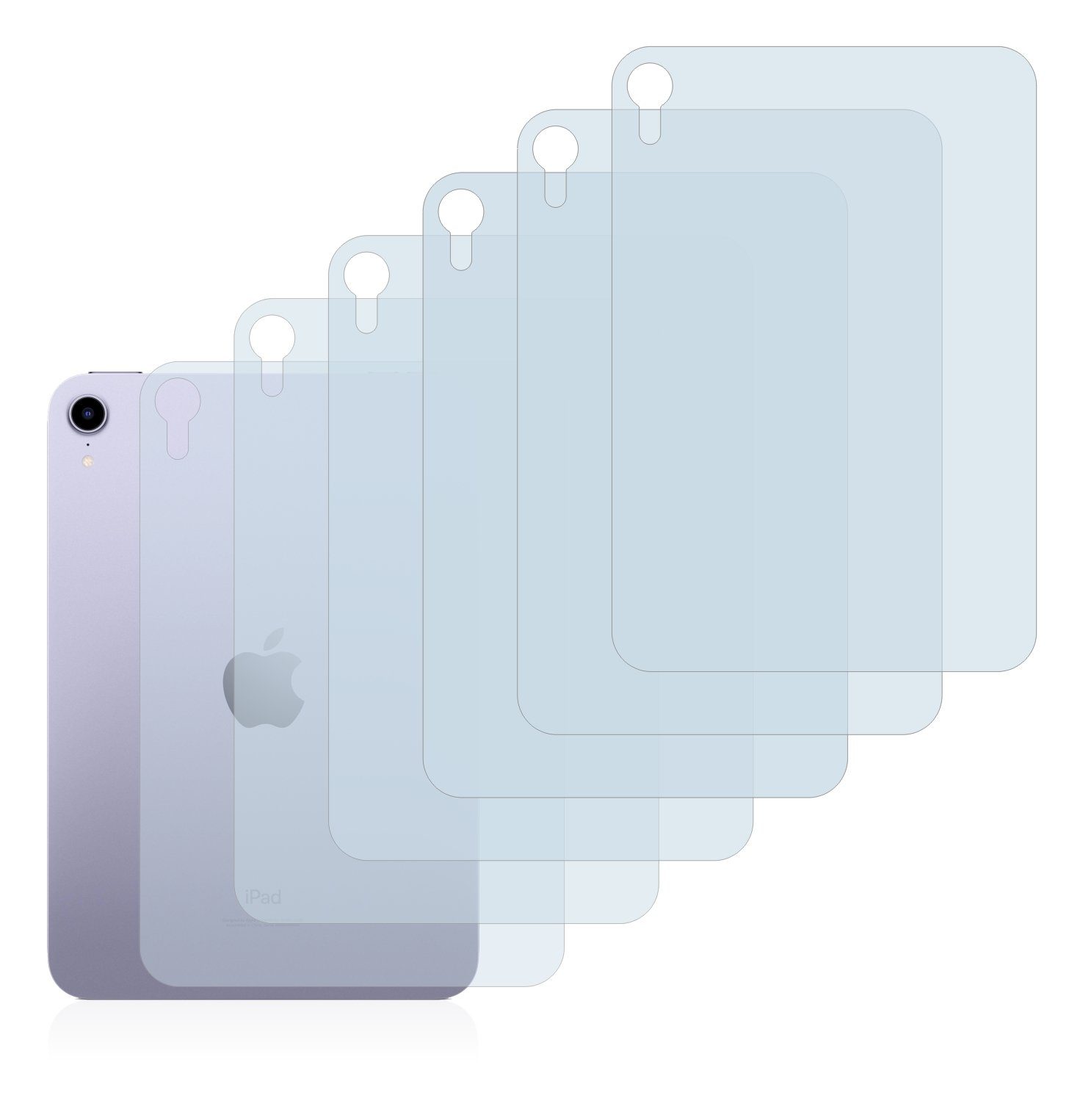 Savvies Schutzfolie für Apple iPad Mini 6 WiFi 2021 (Rückseite, 6 Gen),  Displayschutzfolie, 6 Stück, Folie klar