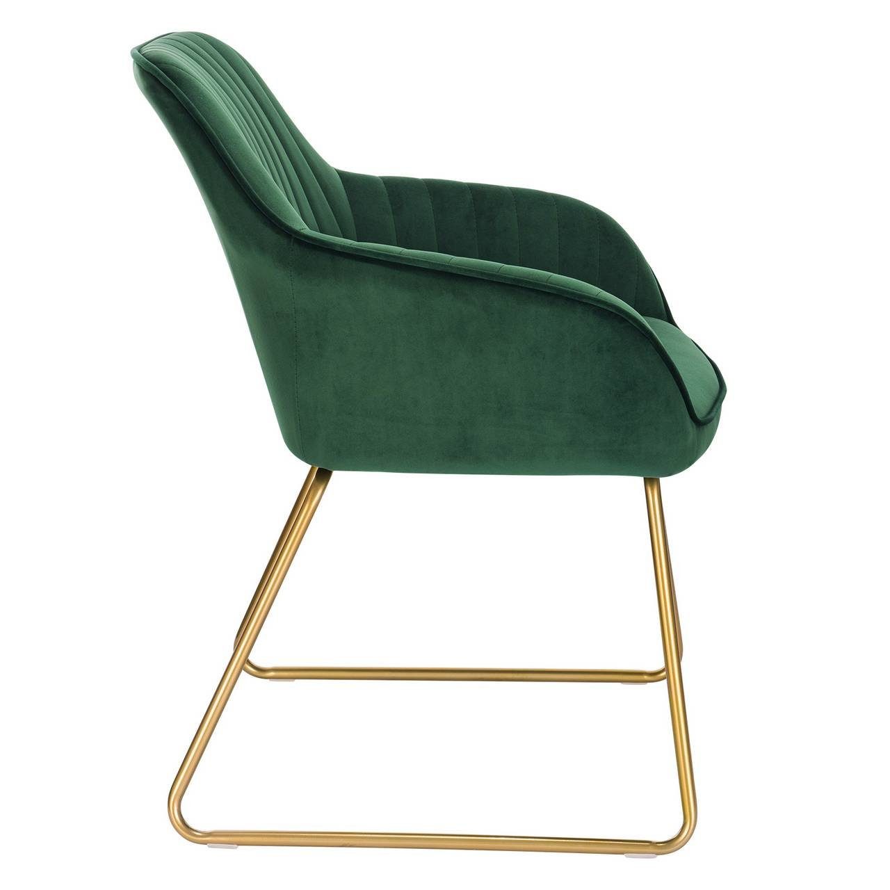 Sessel Gold aus St), Esszimmerstuhl Sitzfläche Beine Samt Dunkelgrün aus Woltu (1 Metall
