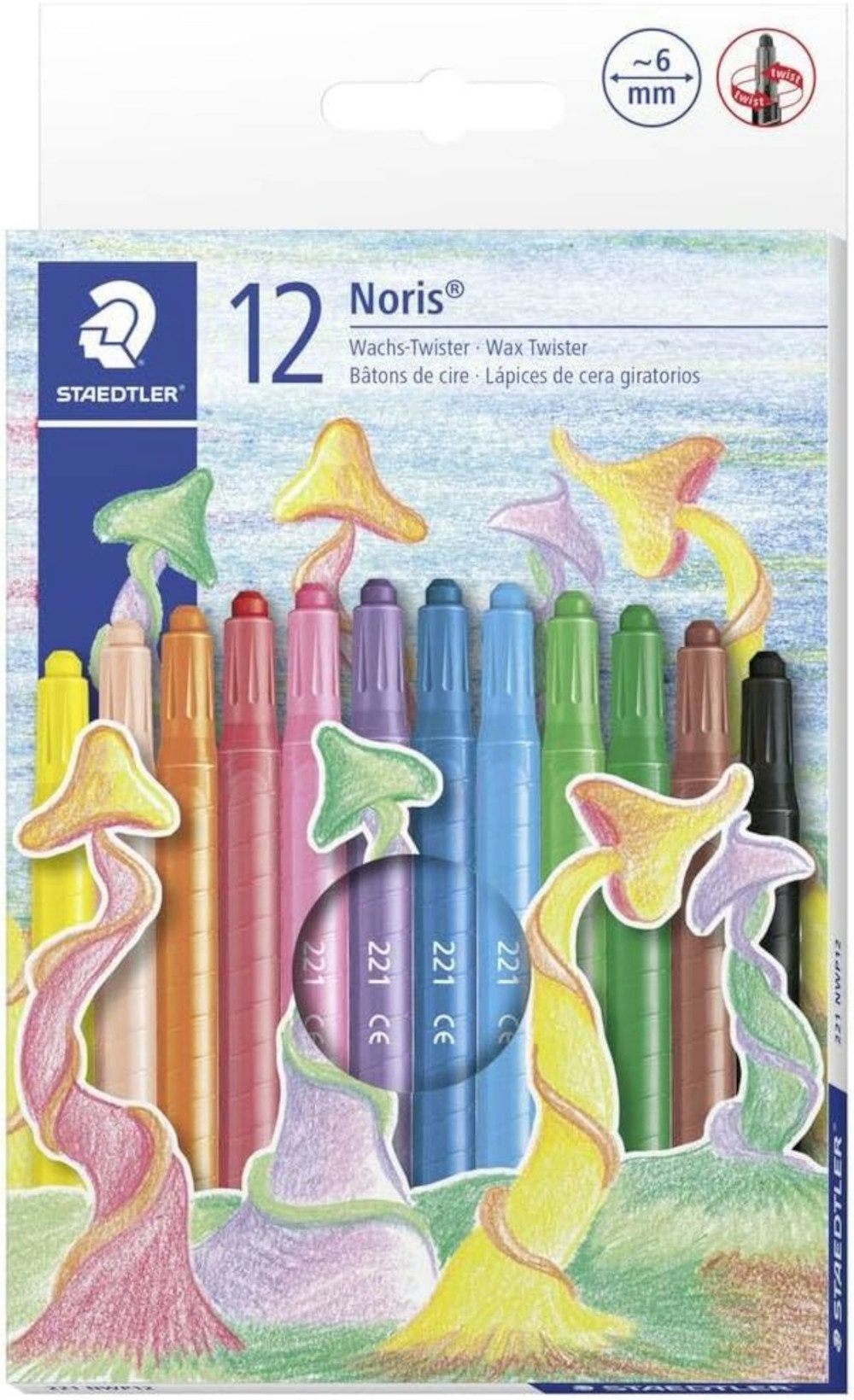 STAEDTLER Buntstift STAEDTLER Noris Wachs-Twister – 12 Farben, drehbar