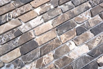 Mosani Mosaikfliesen Mosaik Marmor Naturstein Brick Verbund dunkelbraun Küche Bad