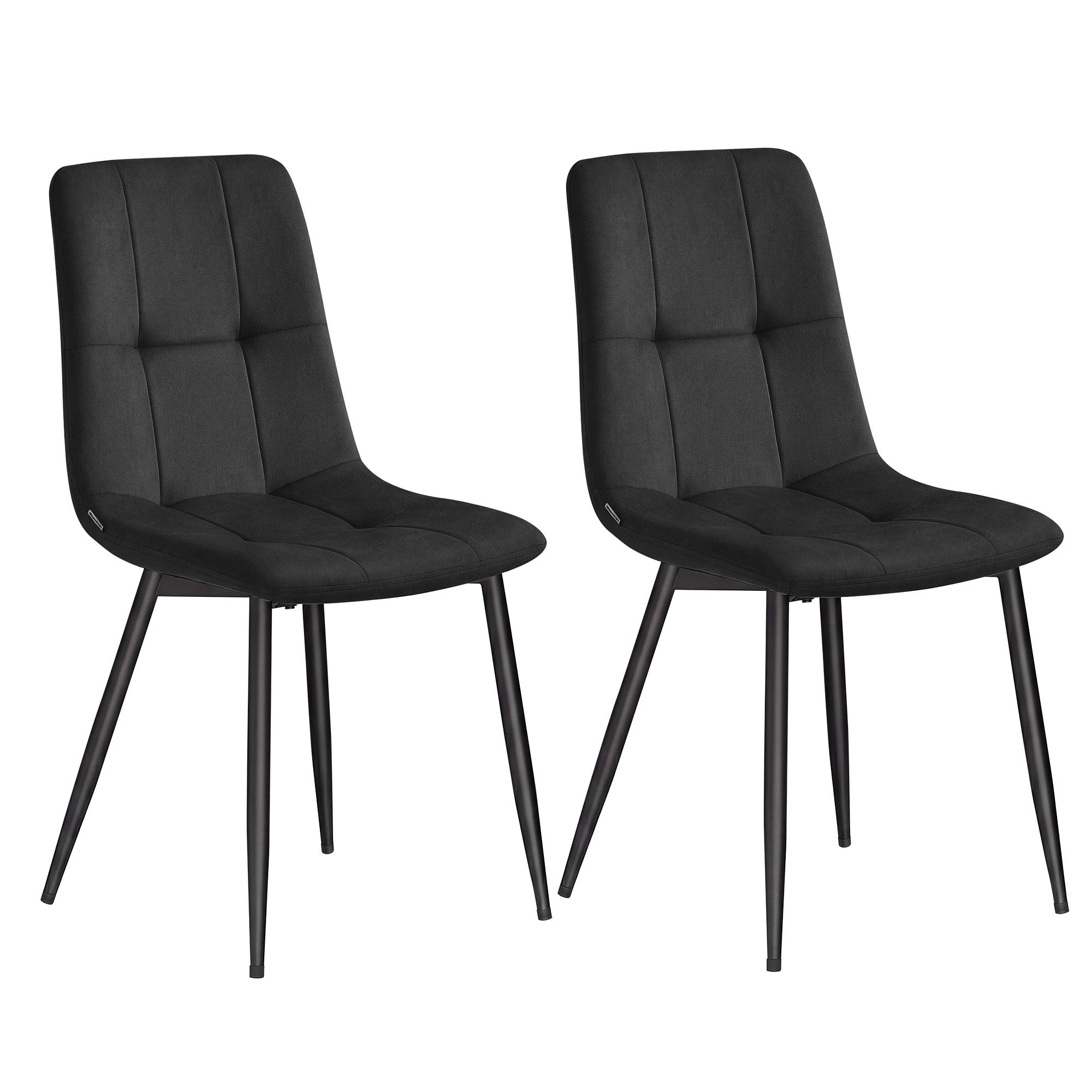 VASAGLE Esszimmerstuhl Samt, Küchenstühle, Sessel mit verstellbaren Füßen, für Wohnzimmer (2 St), bis 120 kg belastbar, modern, gepolstert