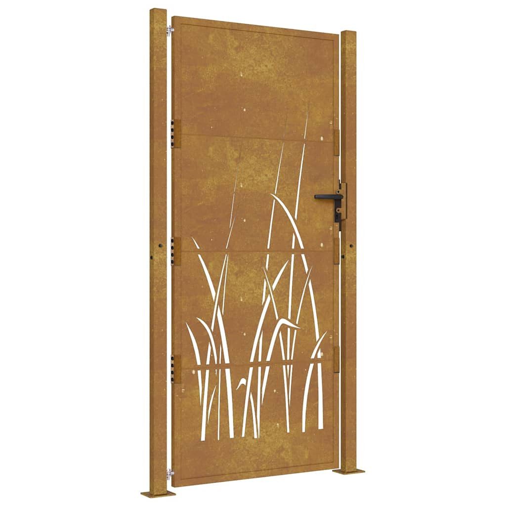 Gartentor Gartentor 100x200 cm Cortenstahl Gras-Design