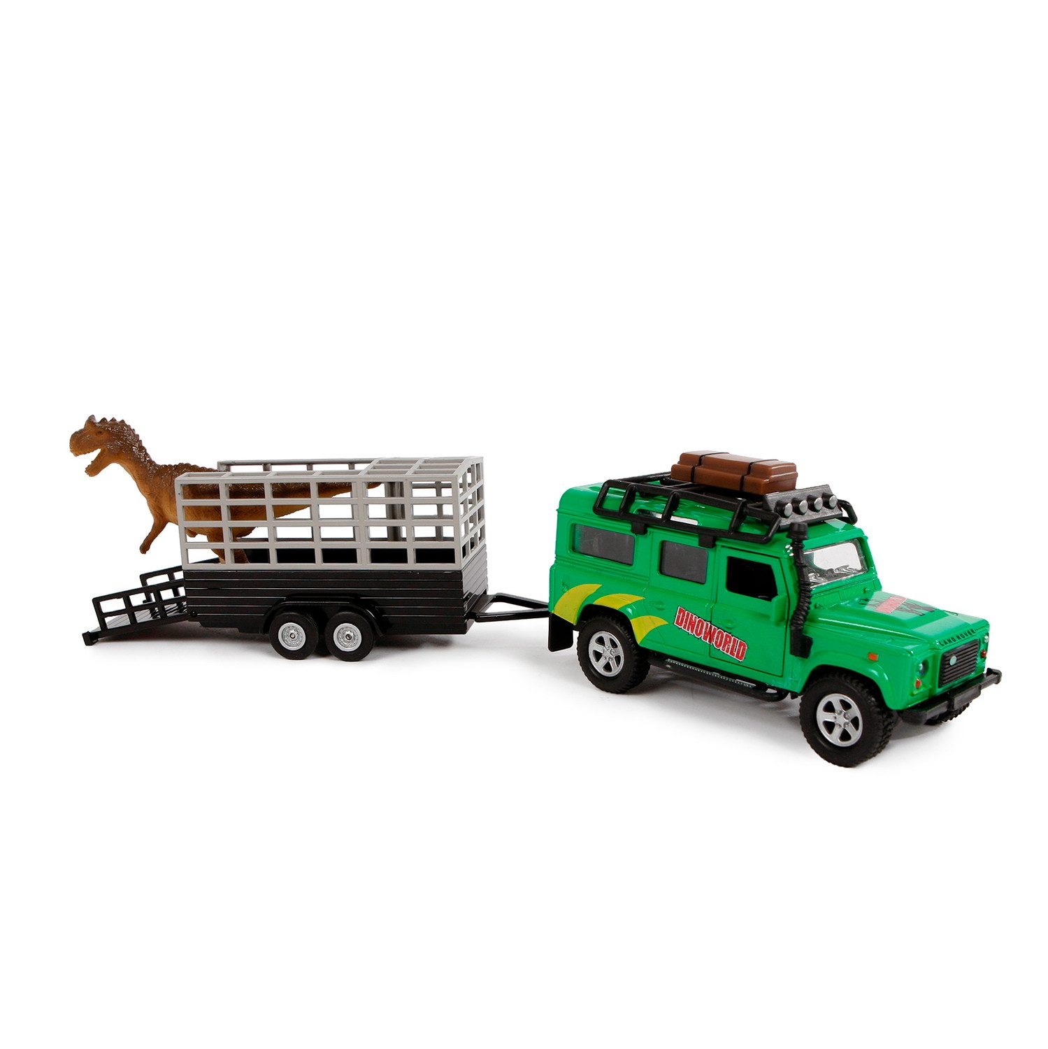 Toys Amsterdam Modellauto Land Rover Dino Transporter Modellauto mit Dinosaurier