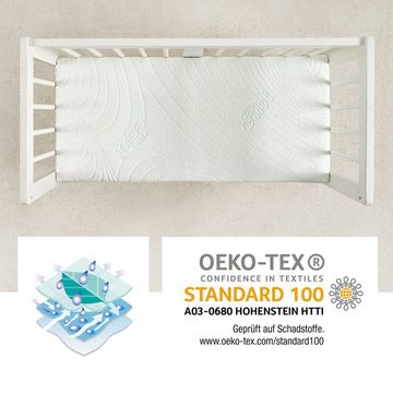Babymatratze Tencel & Dry - 90 x 40 cm, Alvi®, 5 cm hoch, Matratze für Beistellbett & Wiege 90x40 cm mit Funktionsbezug