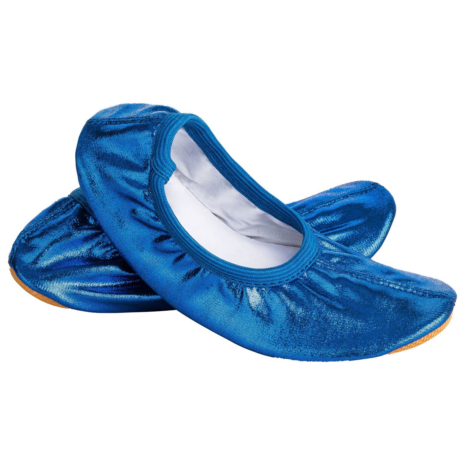 Turnschläppchen Glitzer Blau (Größe 24 – 40) Gymnastikschuhe für Mädchen & Jungen Ballettschuhe atmungsaktiv & rutschfest Ballerina