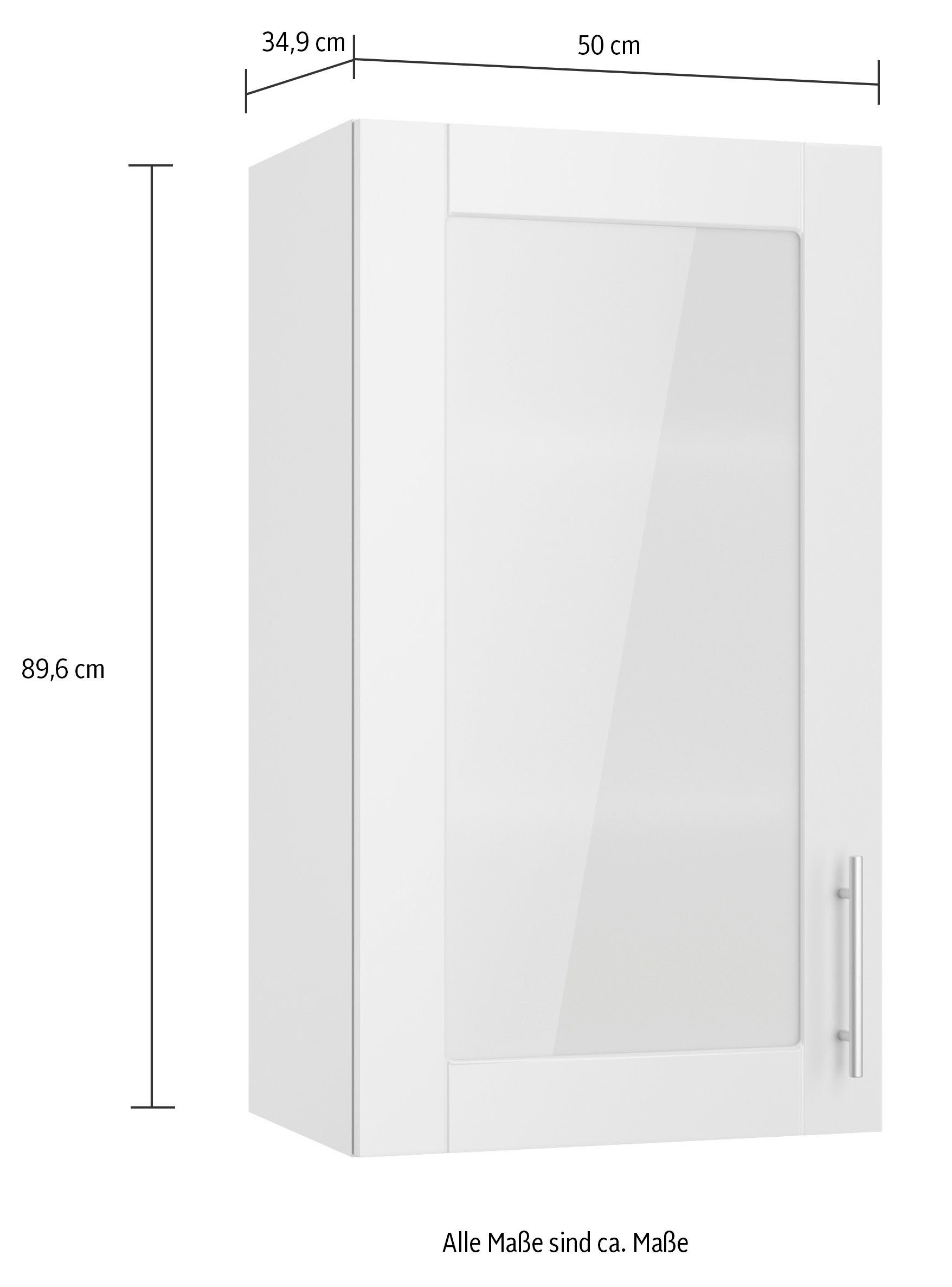 Ahus | weiß weiß Glashängeschrank 50 cm OPTIFIT Breite matt/weiß