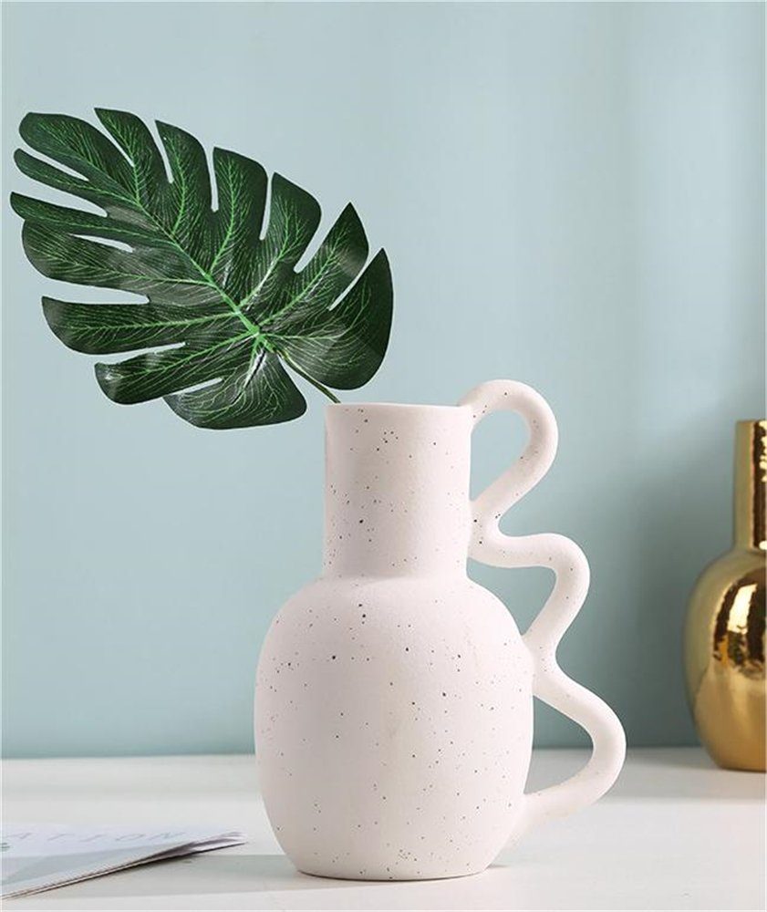 weiß-B dekorative Ornamente Keramische Rouemi Dekovase Wohnzimmer Vase einfache Vase,