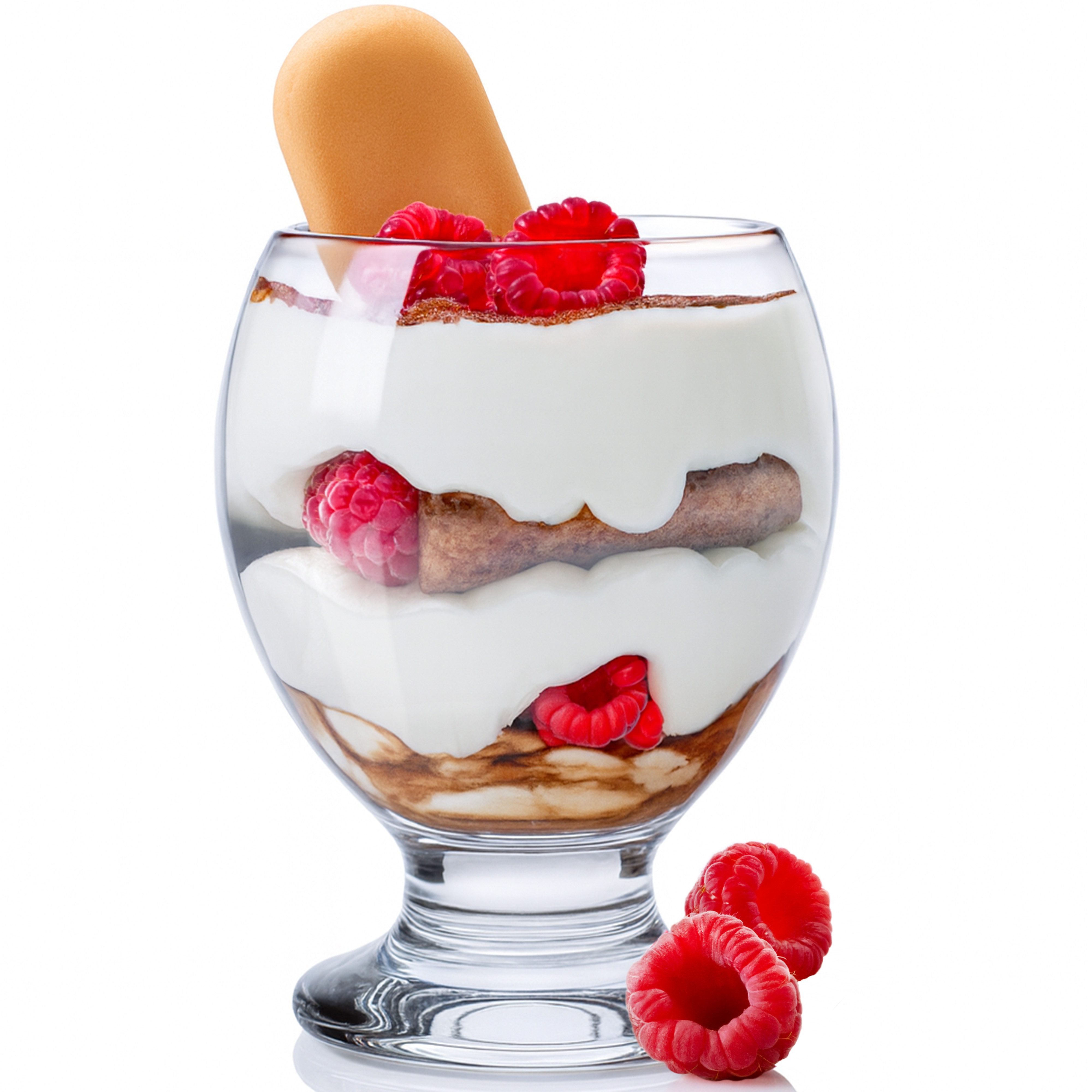 KONZEPT Eisschale Dessertgläser Set aus Glas, Eisbecher 280 ml, (6-tlg), ideal für Sorbet, Dessert, Tiramisu, Pudding, Eis, Panna Cotta