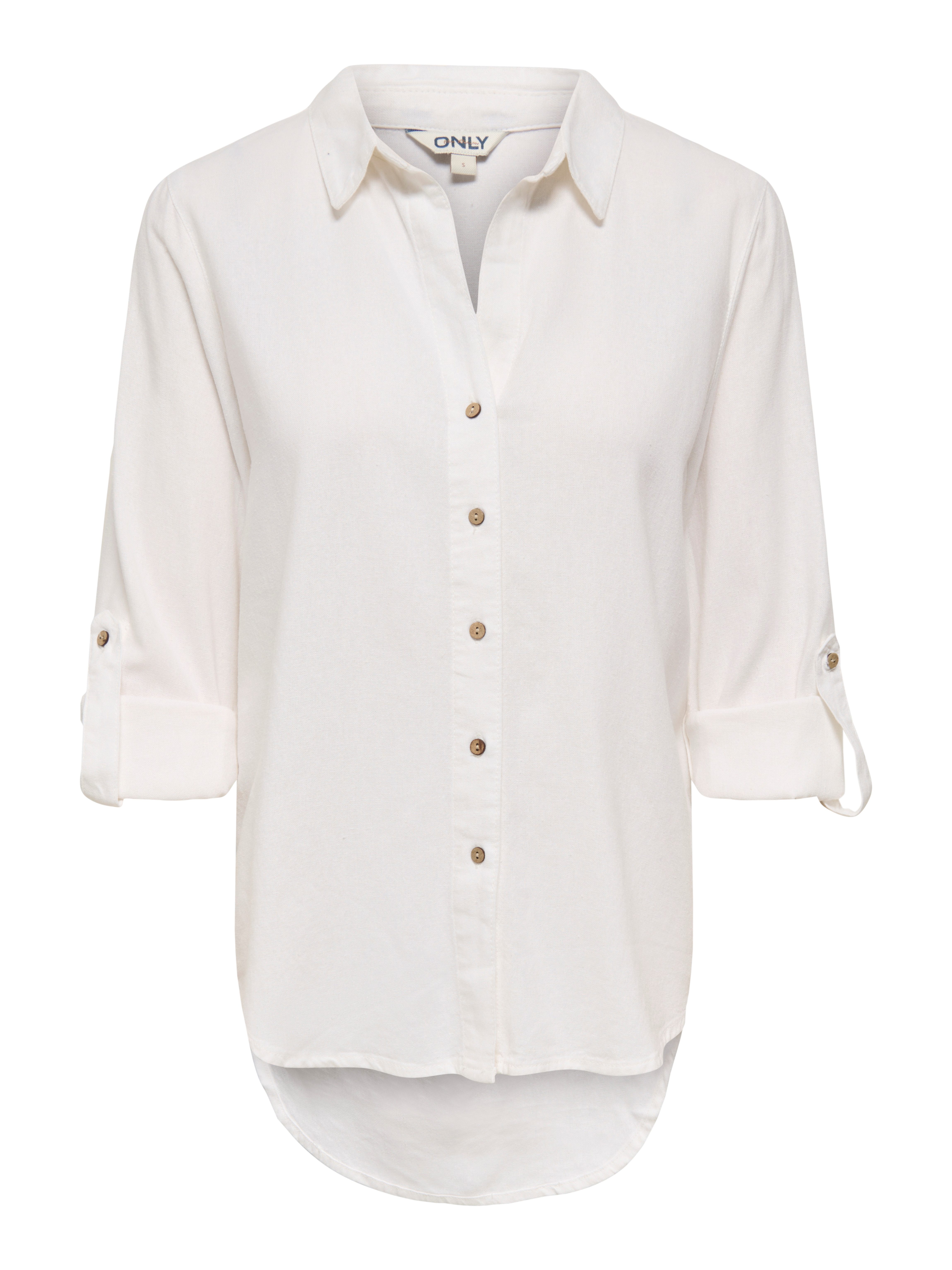 ONLY Hemdbluse ONLGOA 3/4 STRAP LINEN BL SHIRT CC PNT mit Leinen, umschlagbare Manschetten