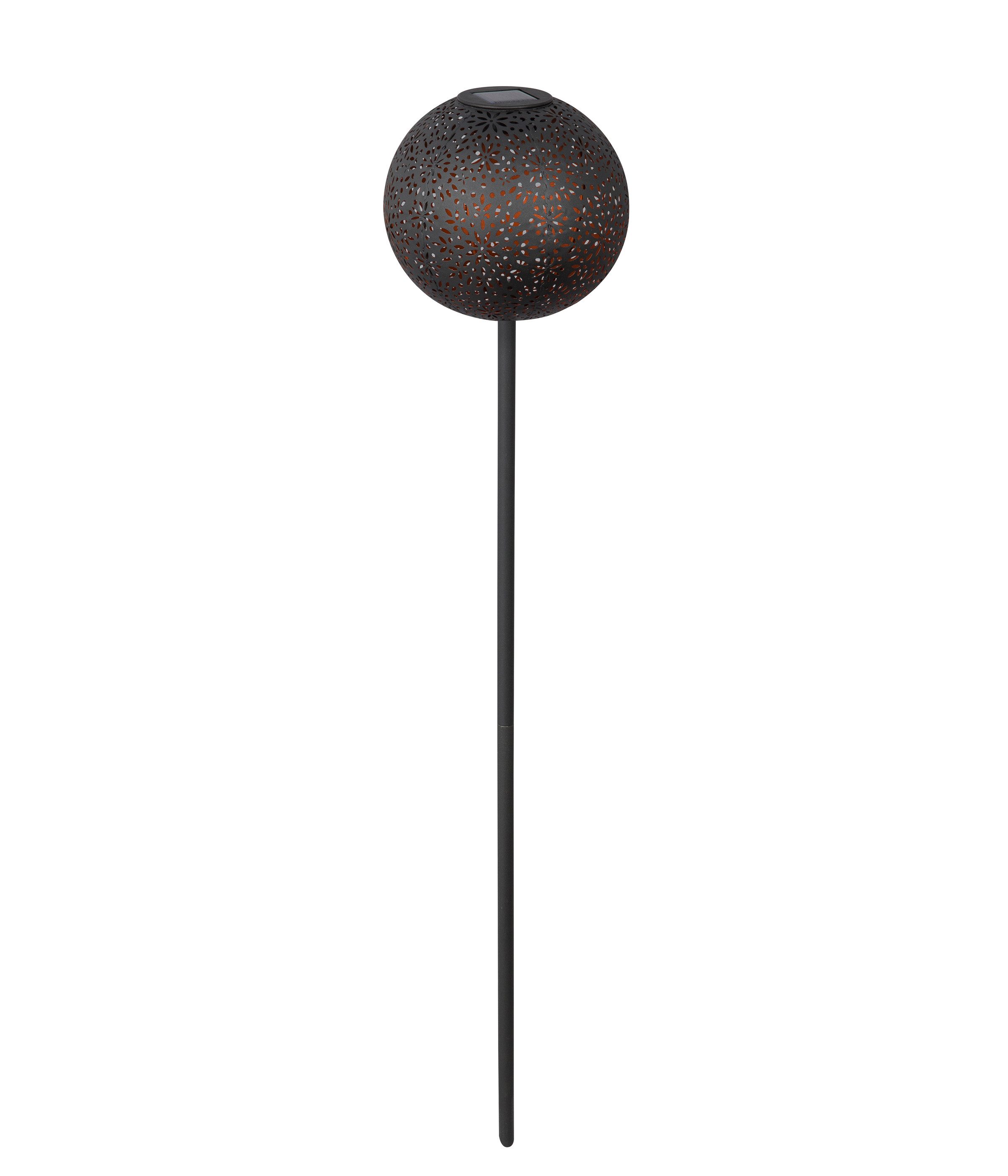 Dehner LED Solarleuchte Solar-Stab Lemba, warmweißes Licht, IP44, Höhe 88 cm, Ø 18 cm, Warmweiß, eleganter Gartenstecker mit 6 Stunden Leuchtdauer, auch Akkubetrieb