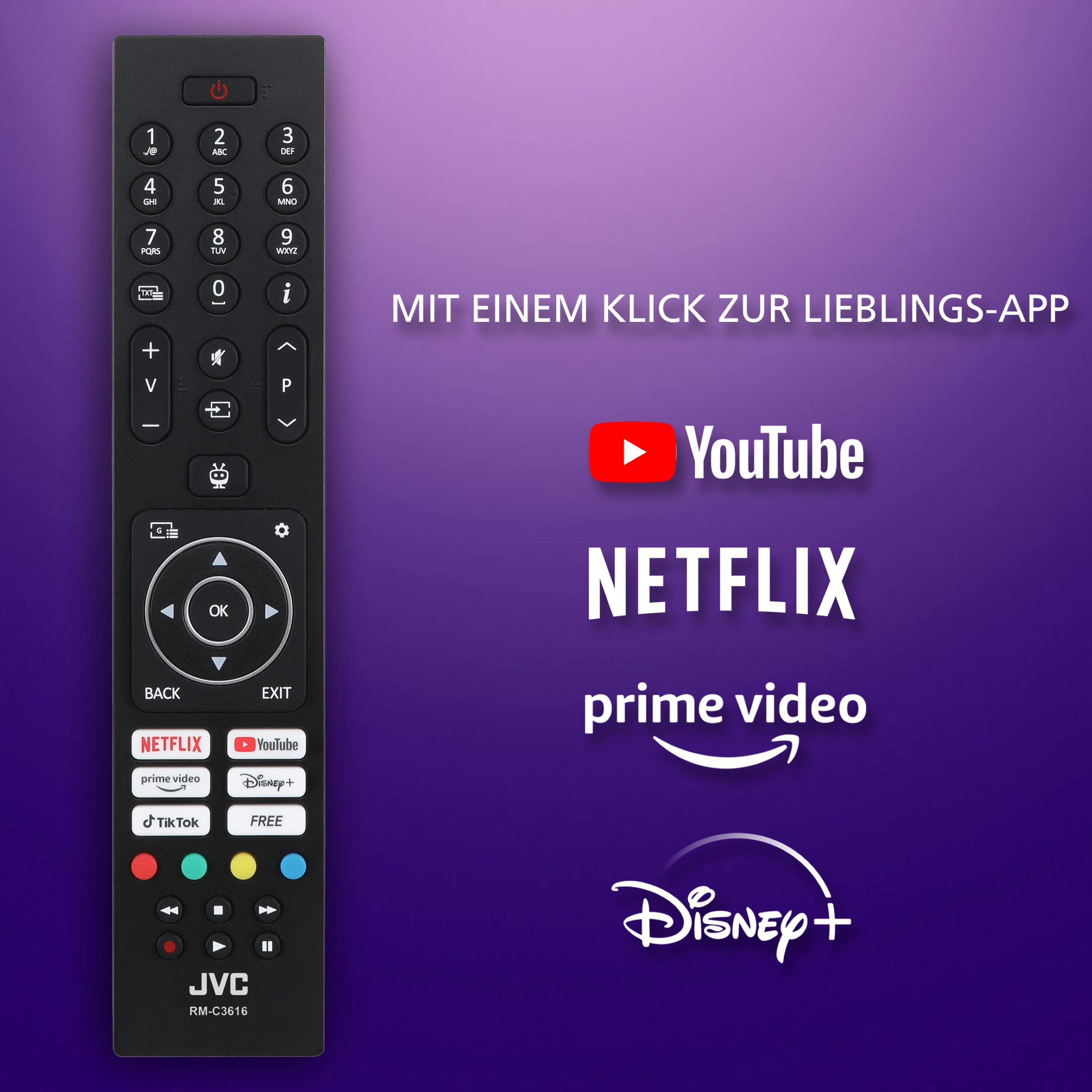JVC LT-43VF7555 LCD-LED Fernseher (108 cm/43 Zoll, Full HD, Smart TV powered by TiVo, TiVo Smart TV, HDR, Triple-Tuner)