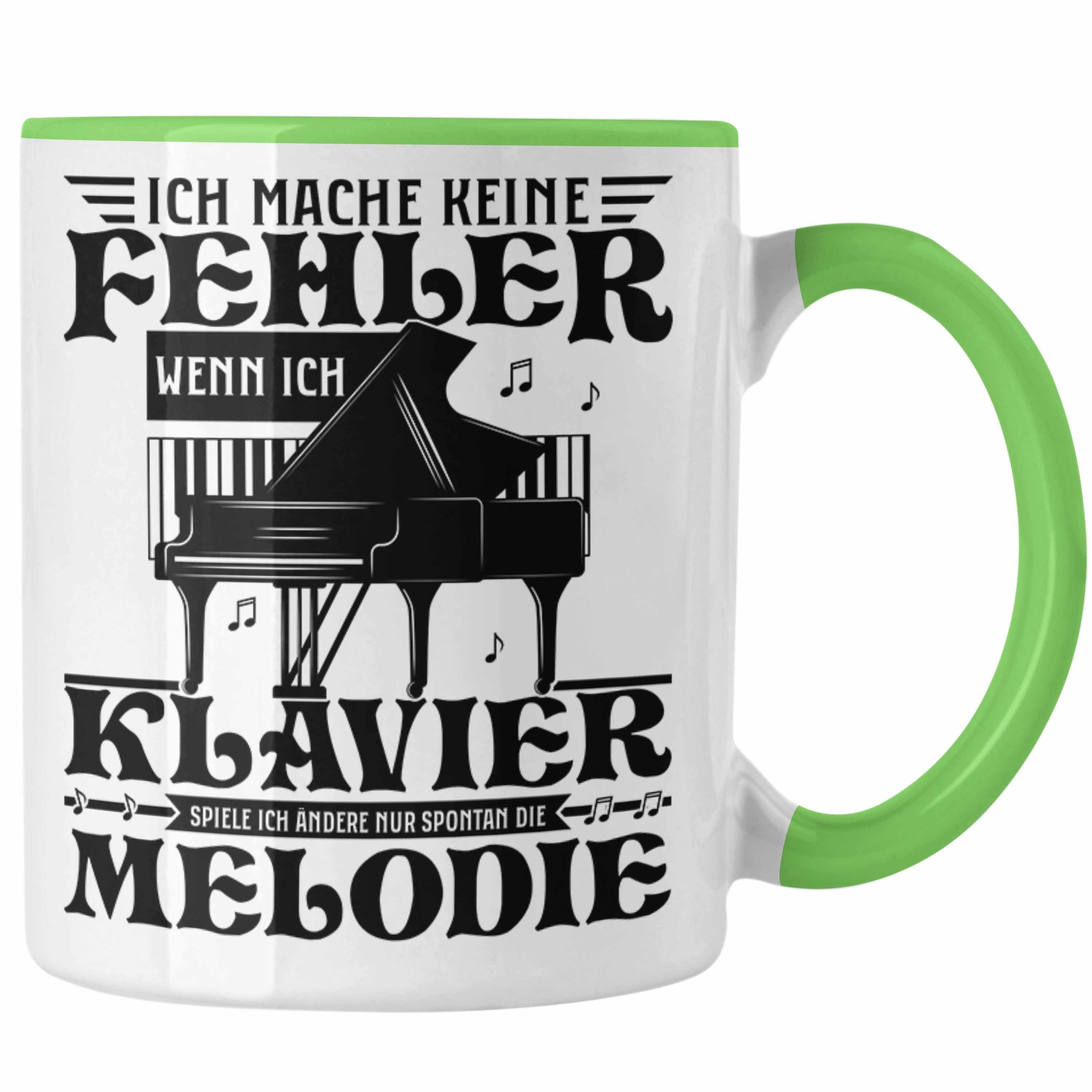 Klavier Grün Tasse Flüg Klavier-Spieler Geschenkidee Trendation Kaffee-Becher Tasse Geschenk