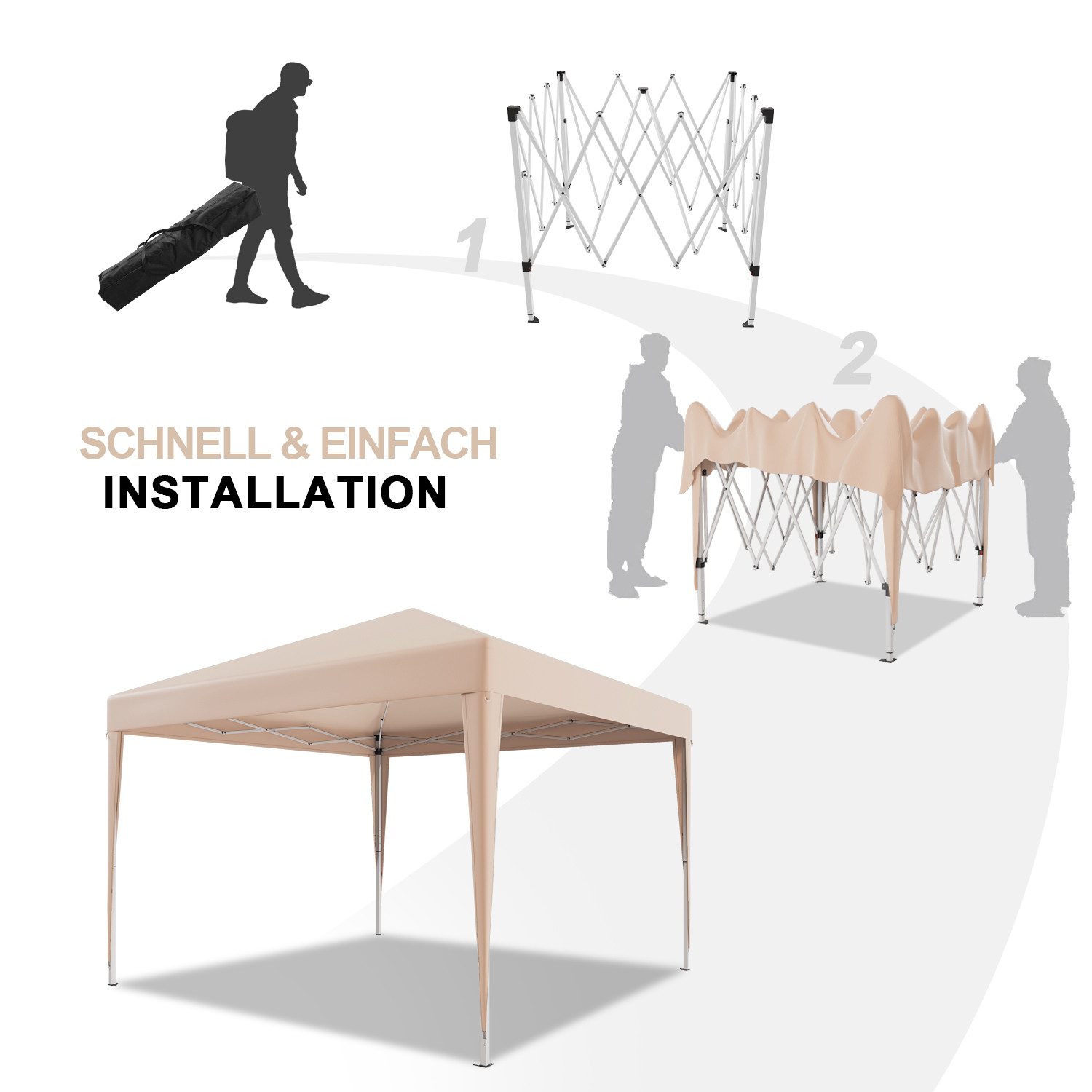 HOMALL Faltpavillon 3*3m Partyzelt Gartenpavillon UV günstig online kaufen