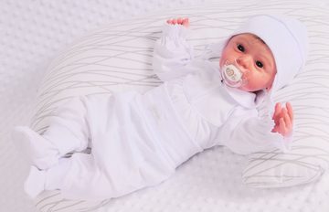 La Bortini Body & Hose Body Hose mit Fuß und Mütze 3Tlg Baby Anzug in Weiß