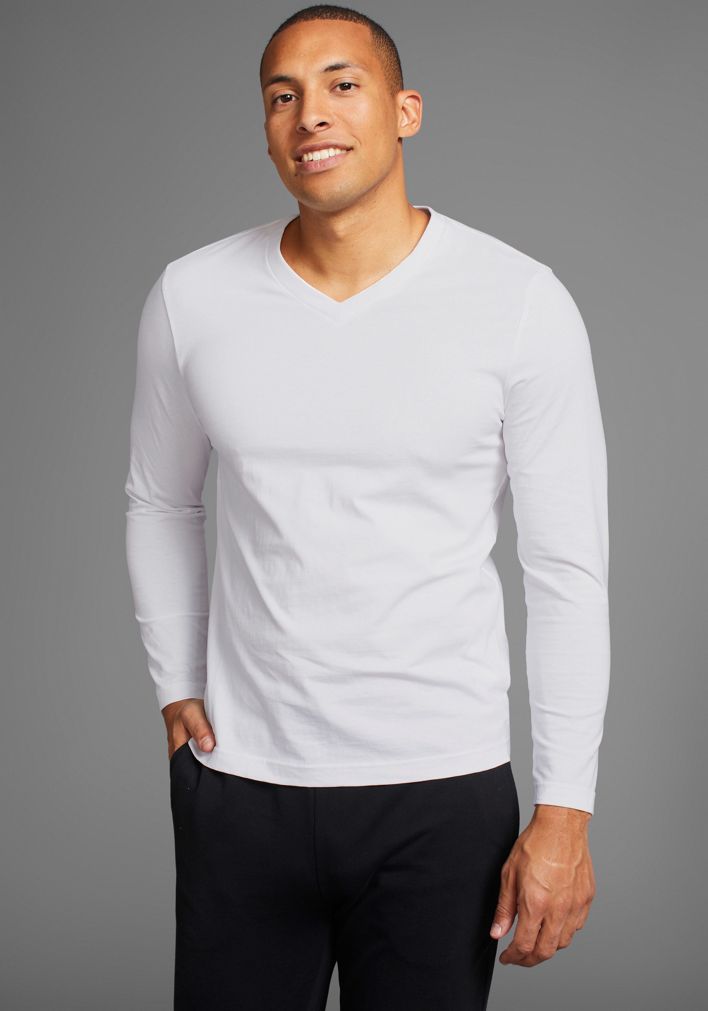 Man's World Langarmshirt CIRCULAR COLLECTION (Packung, günstig online kaufen