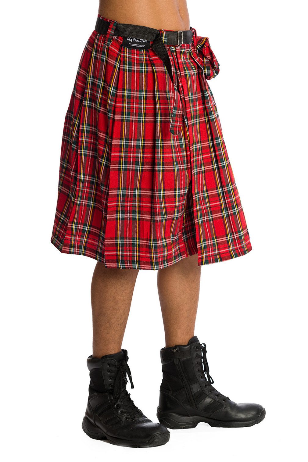 Banned Shorts Classic Tartan Kilt Sporran Kariert Karo Rot Schottenrock