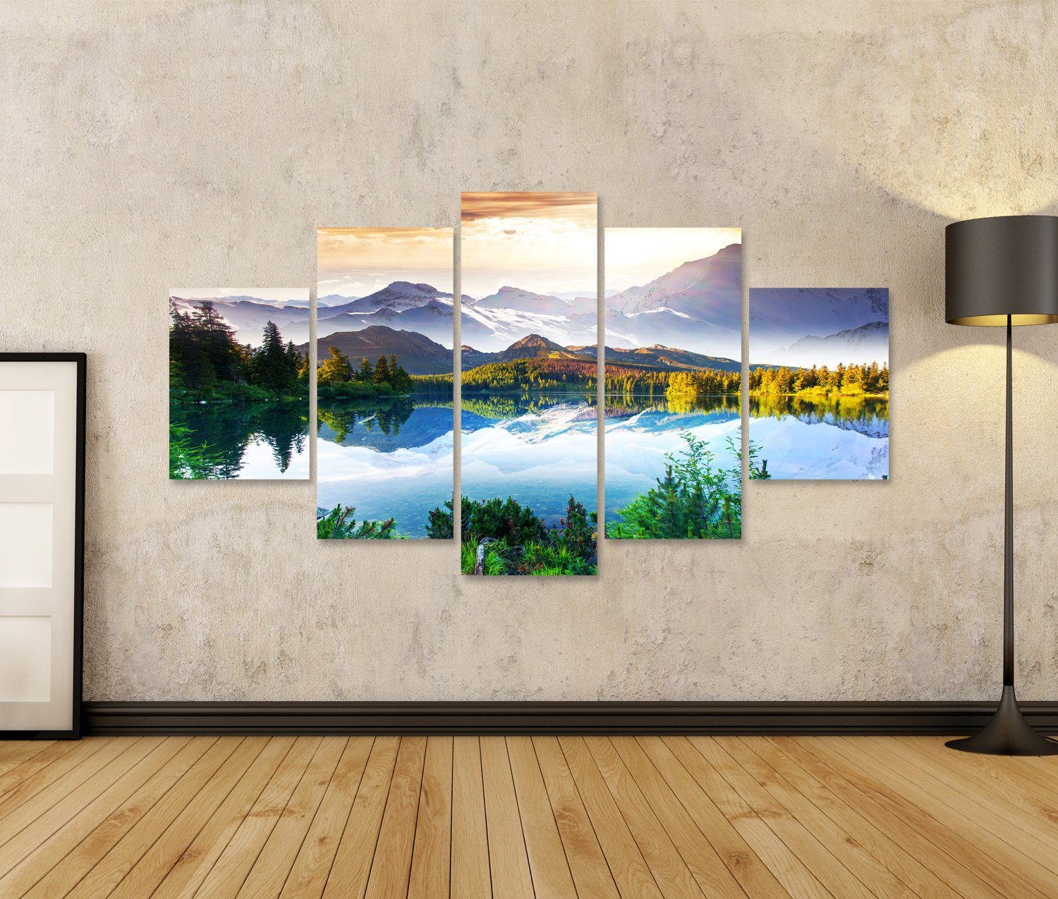 islandburner Leinwandbild Bild auf Leinwand See Fantastisch Sonniger Tag Be günstig online kaufen