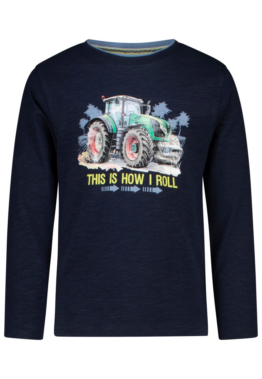 SALT AND PEPPER Langarmshirt Salt & Pepper Jungen Langarmshirt Traktor Trekker dark blue (1-tlg)