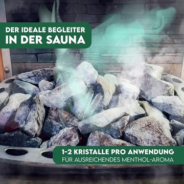 Naturschmiede Sauna-Aufgussset Premium Mentholkristalle für Sauna 100g [Höchste Qualität] Transparent 2 Stück (1er Pack)