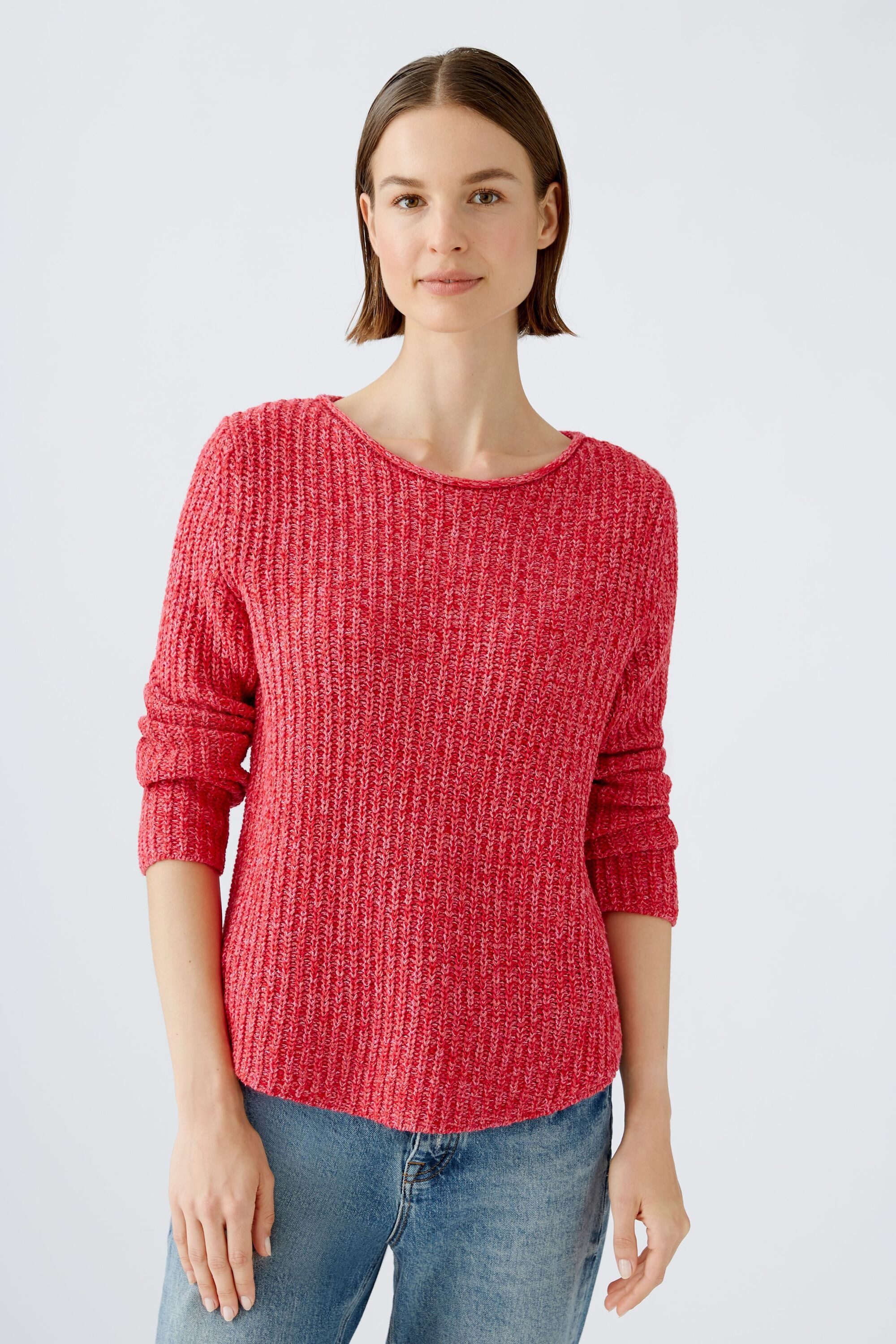 Oui Rundhalspullover NAOLIN Pullover Baumwollmischung günstig online kaufen