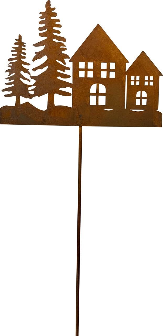 Trend Line Weihnachtsfigur TrendLine Dekostecker Metall Haus 96 cm rost günstig online kaufen