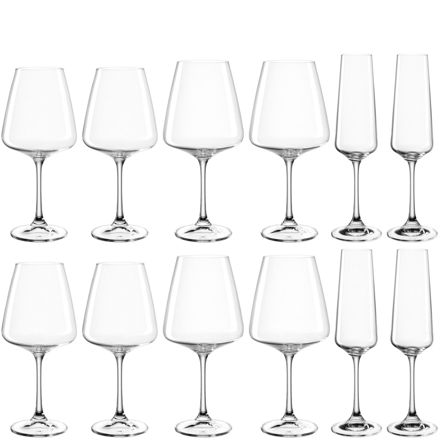 LEONARDO Gläser-Set Kelchglasset PALADINO, 12-teilig, 12-tlg., Kristallglas, spülmaschinengeeignet