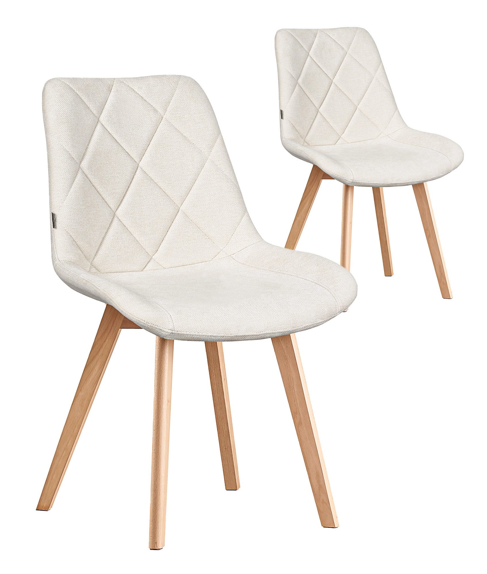 B&D home 4-Fußstuhl TANIA (Set, 2 St), gepolstert, Stuhlbeine aus Metall oder Massivholz wählbar