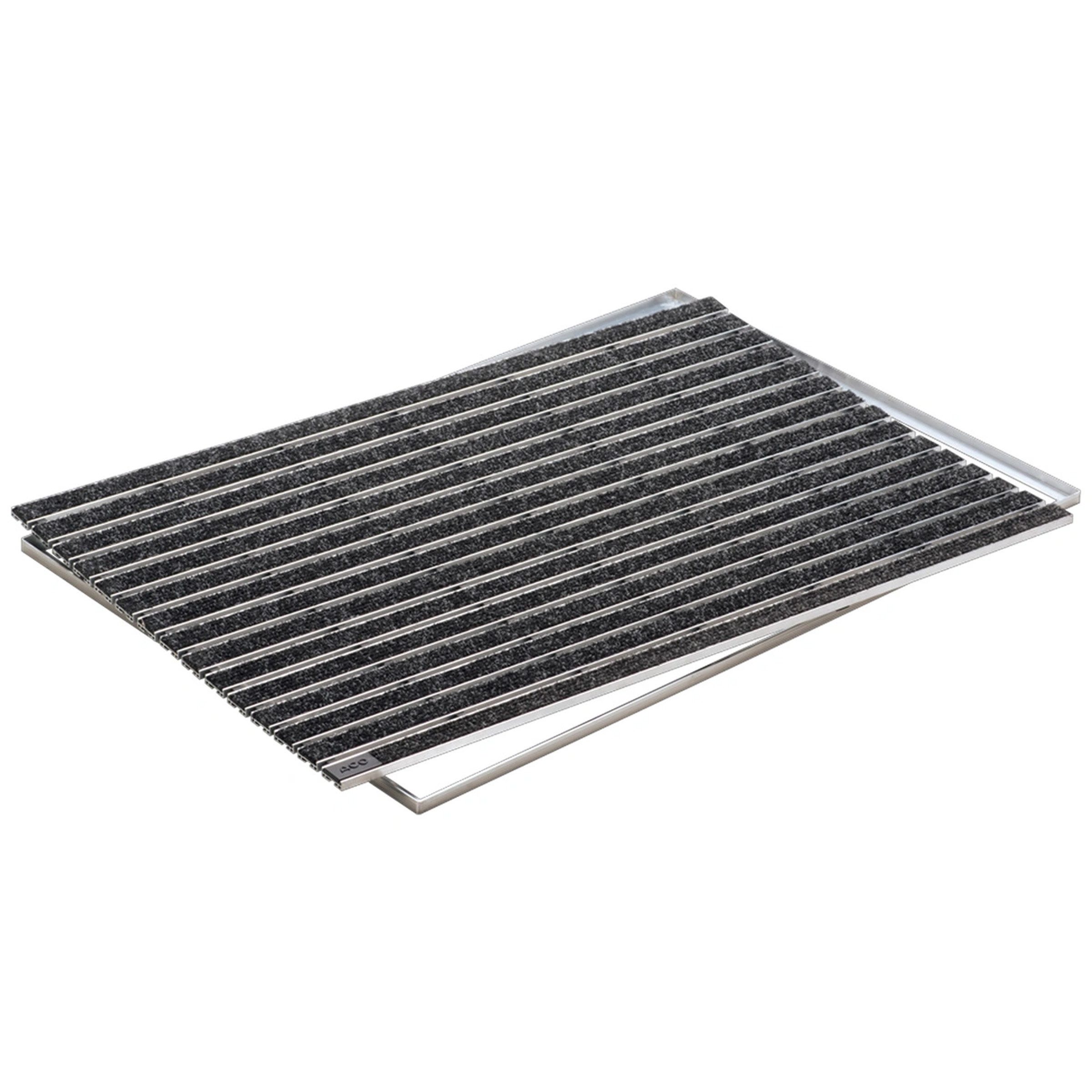 ACO Severin Ahlmann GmbH & Co. KG Fußmatte ACO Schuhabstreifer Rips mit Alu-Rahmen 75x50 cm Anthrazit