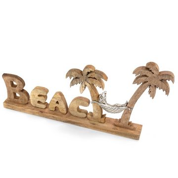 Moritz Skulptur Beach Urlaub unter Palmen 70 x 7 x 33 cm, Dekoobjekt Holz, Tischdeko, Fensterdeko, Wanddeko, Holzdeko